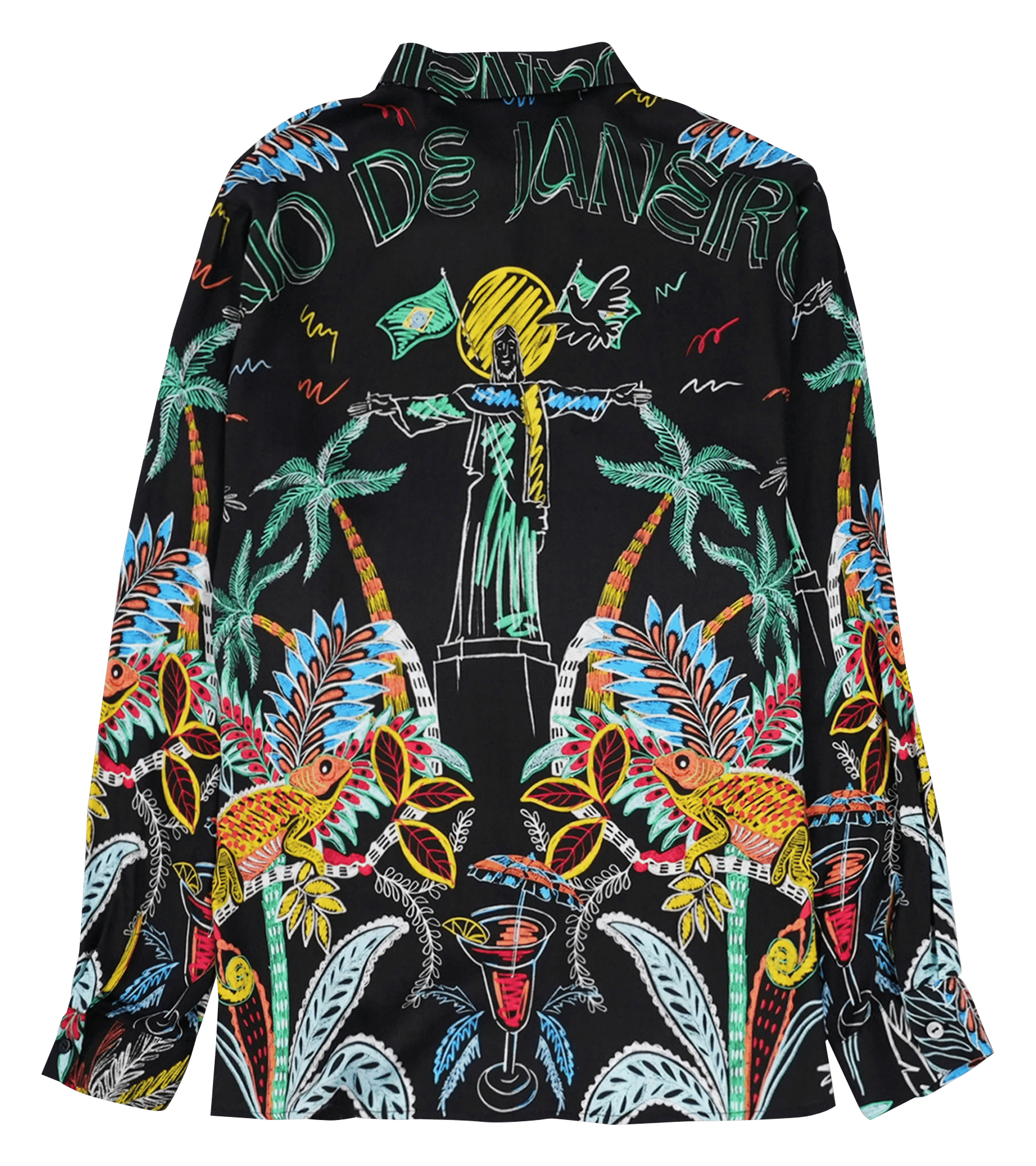 Bedruckte Oversize-Bluse mit 3/4-Ärmeln  WILD Schwarz