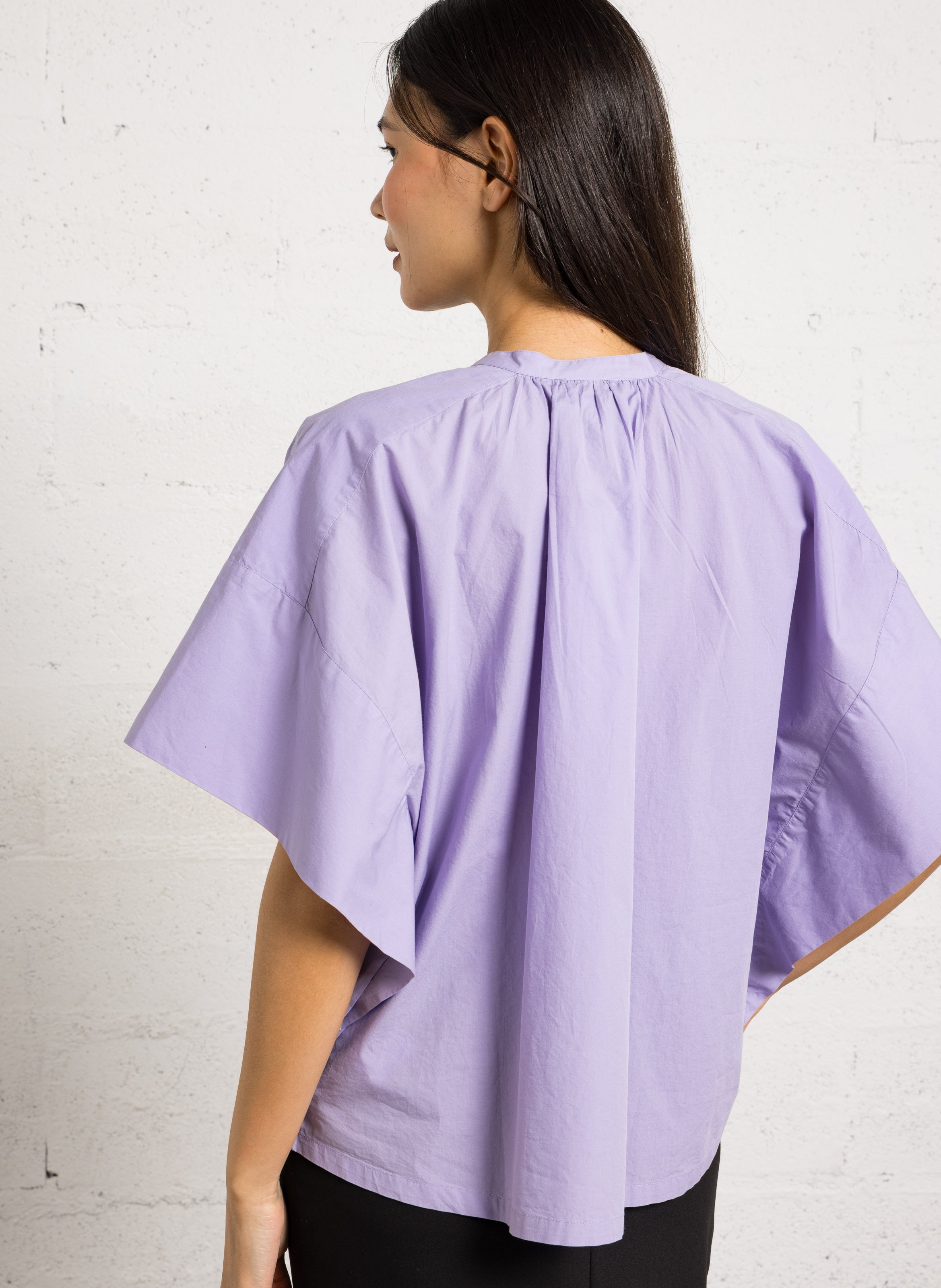 Chemise ample col mao en coton BELLEROSE Violet