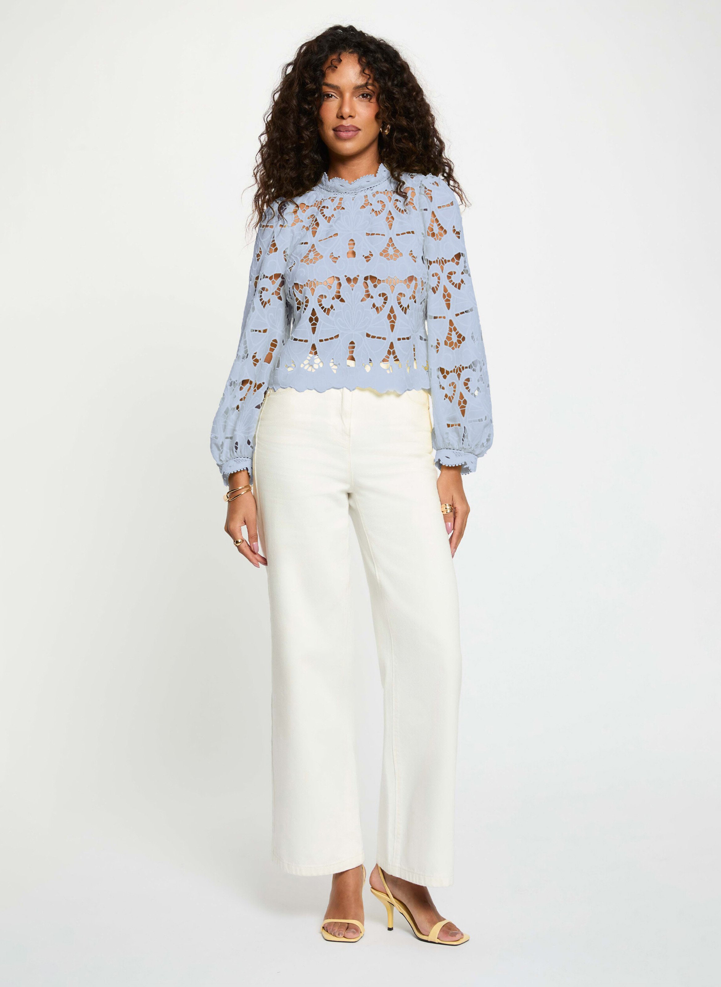 Short lace blouse MORGAN Blue