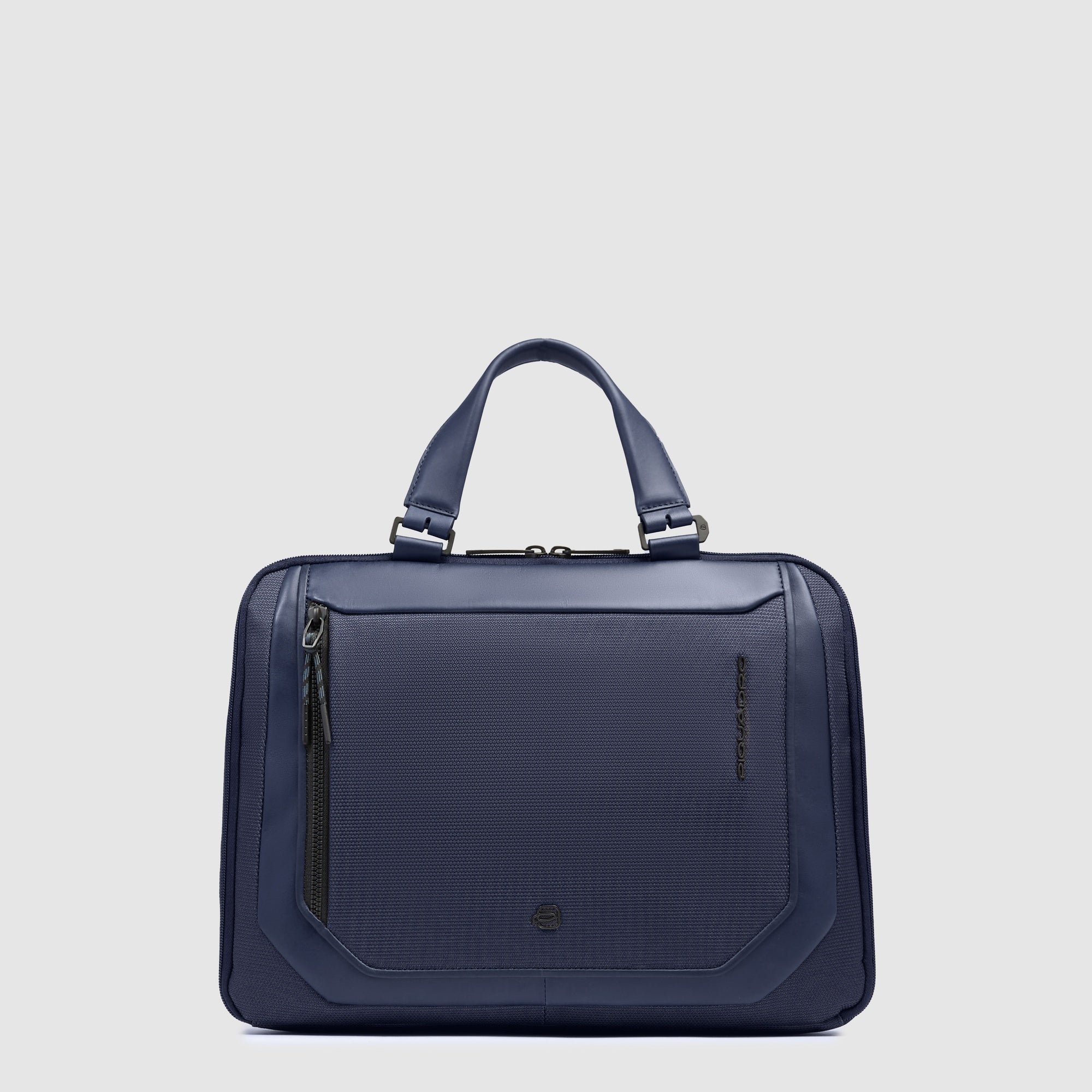 Expandable 14" laptop bag made from recycled fabric PIQUADRO Blue