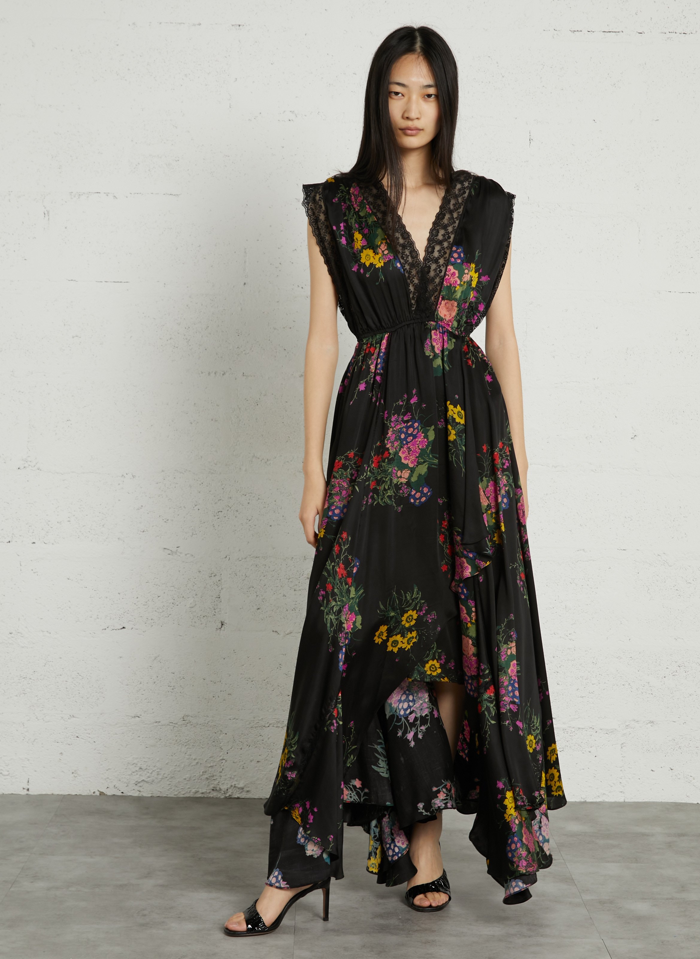 Long printed V-neck dress MES DEMOISELLES Multicolored