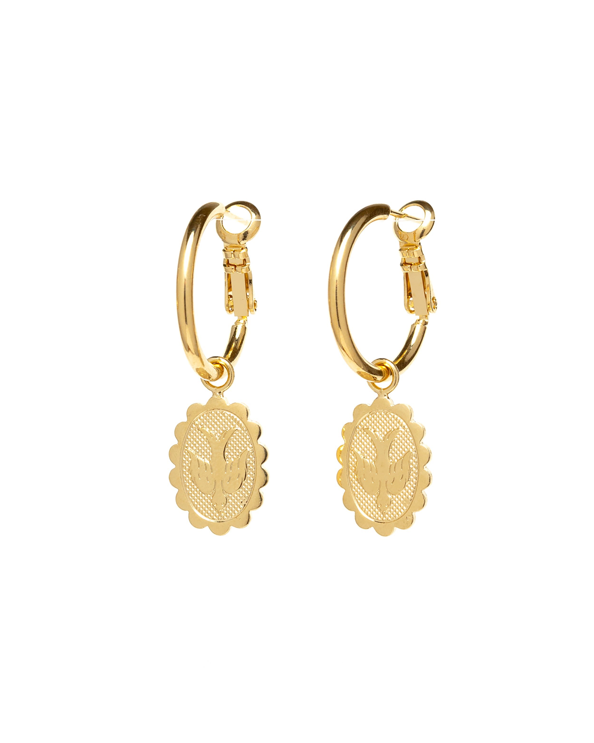 Mini silver-plated dove hoop earrings MONSIEUR SIMONE