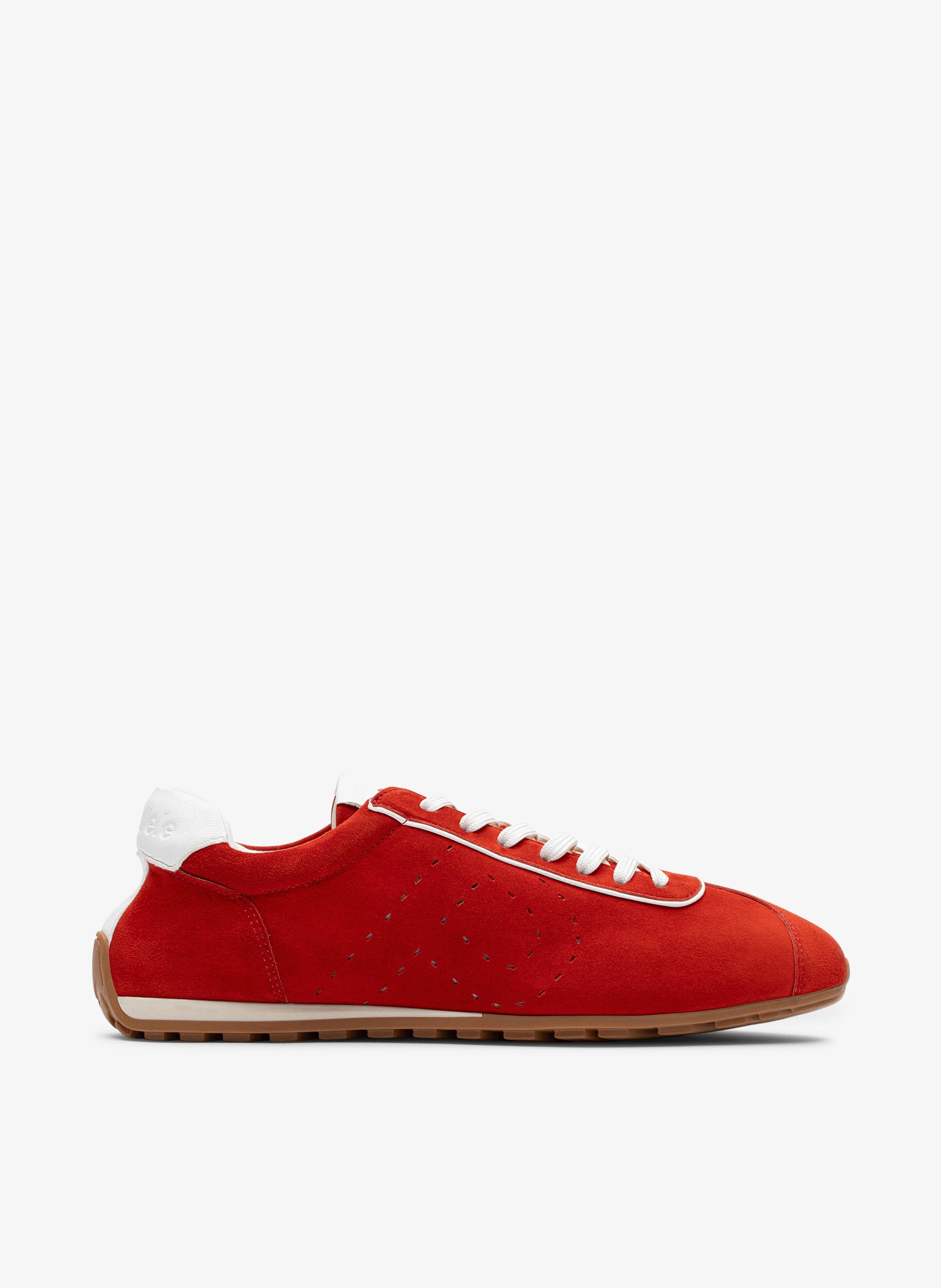 Sneakers en cuir velours rouge PARALLELE PARIS Rouge
