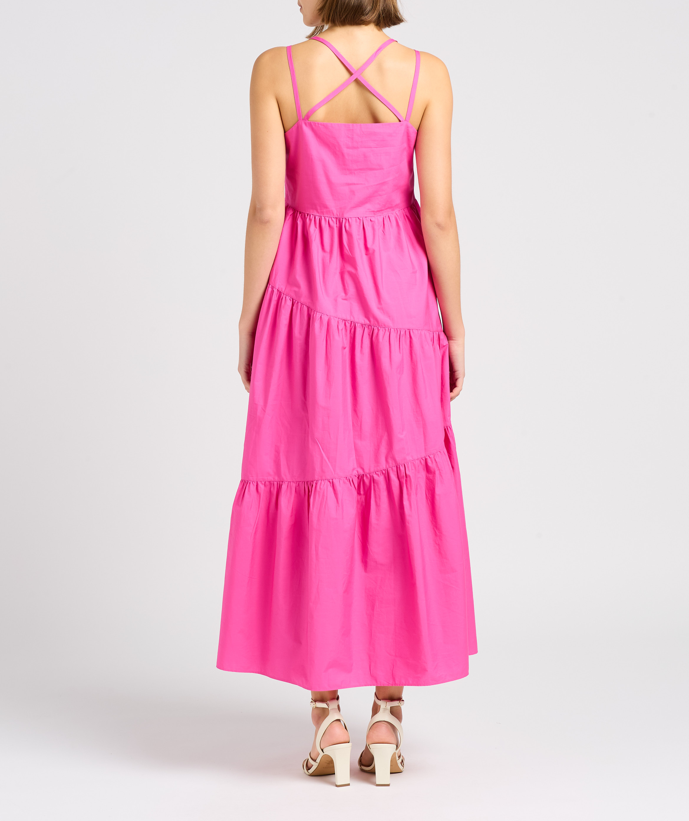 Heeled smooth leather sandals BOBBIES White