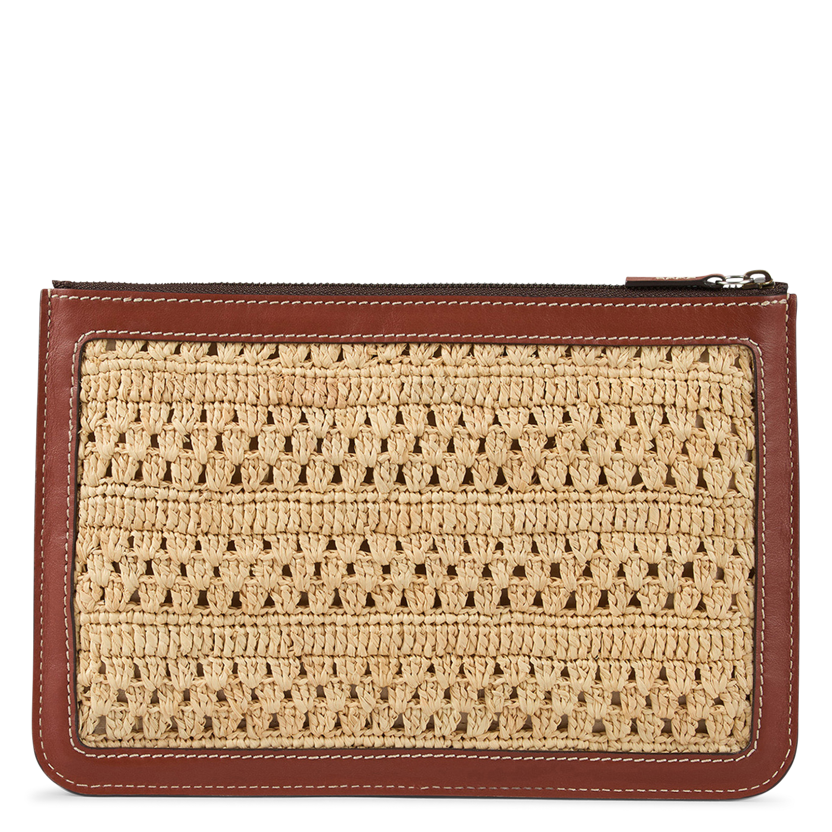 Pochette en raphia BA&SH Marron