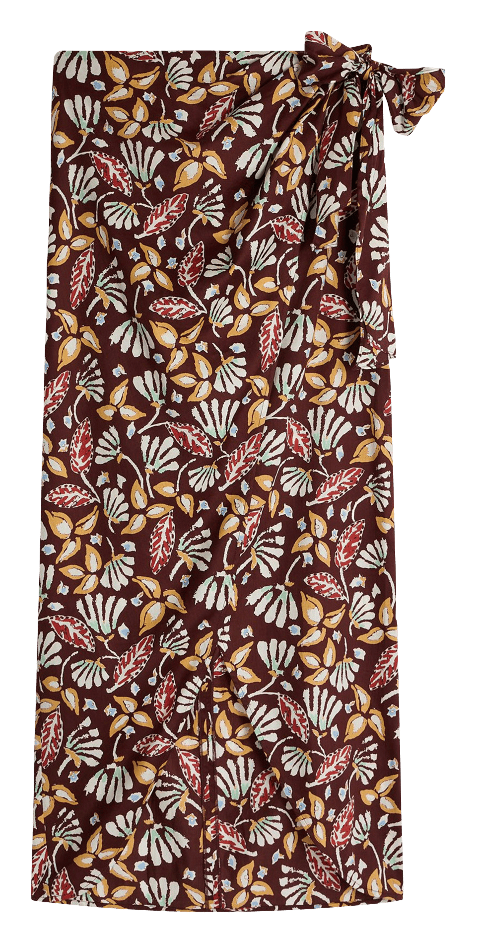 Jupe midi portefeuille imprimée VANESSA BRUNO Marron