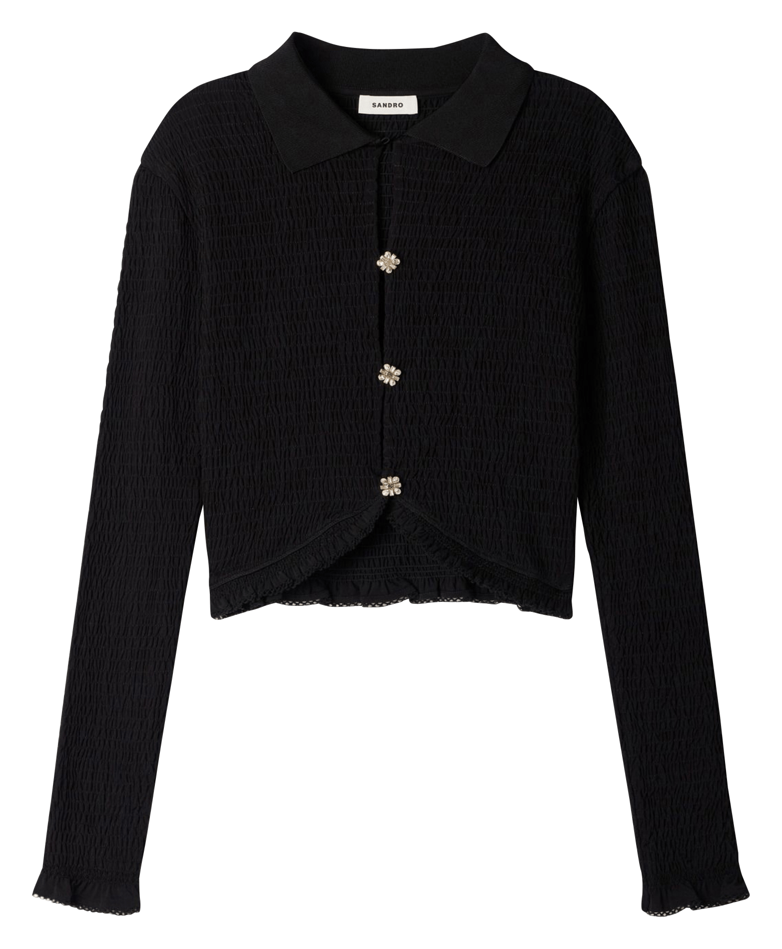 Top droit col classique boutonné SANDRO Noir