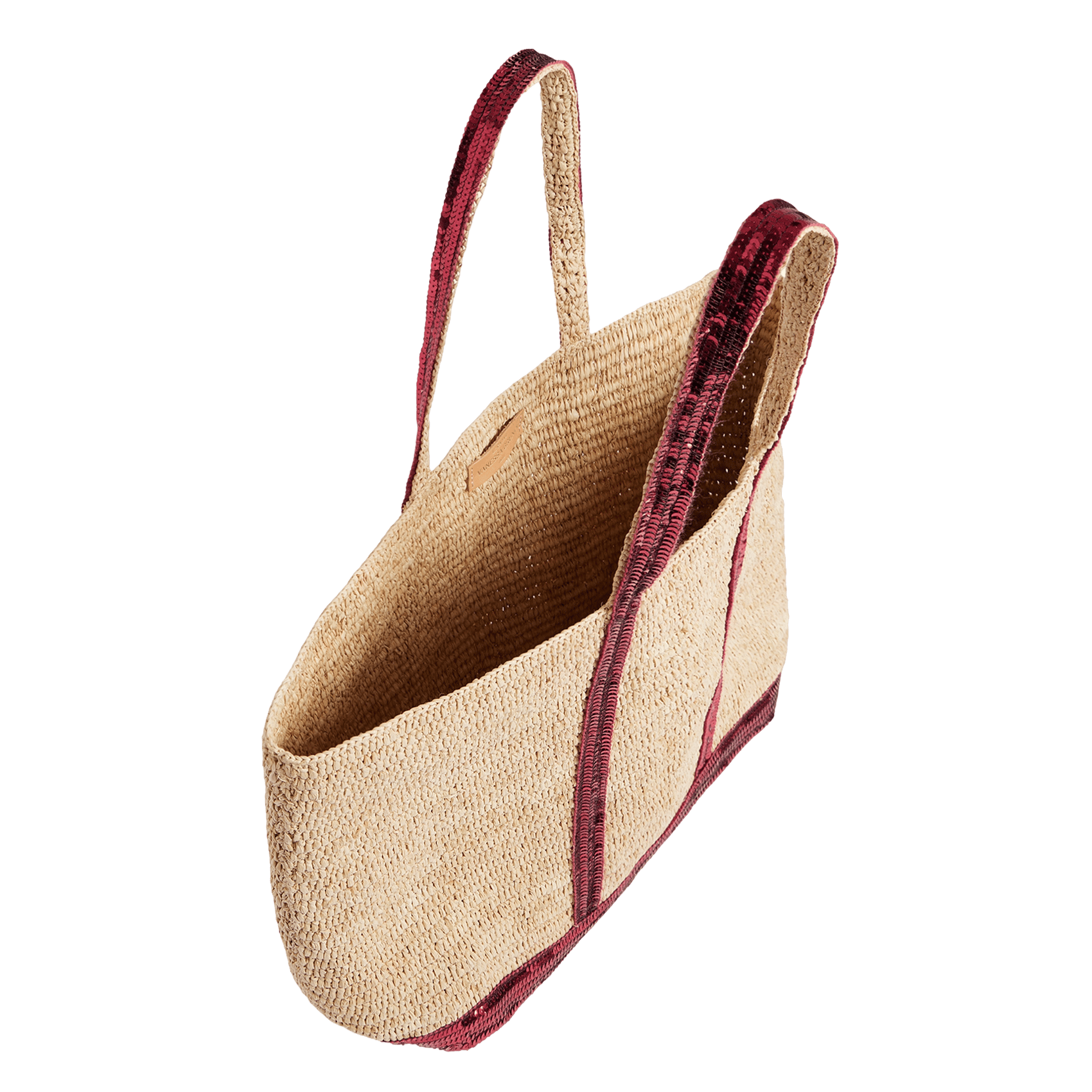 Sac cabas en raphia VANESSA BRUNO Rose