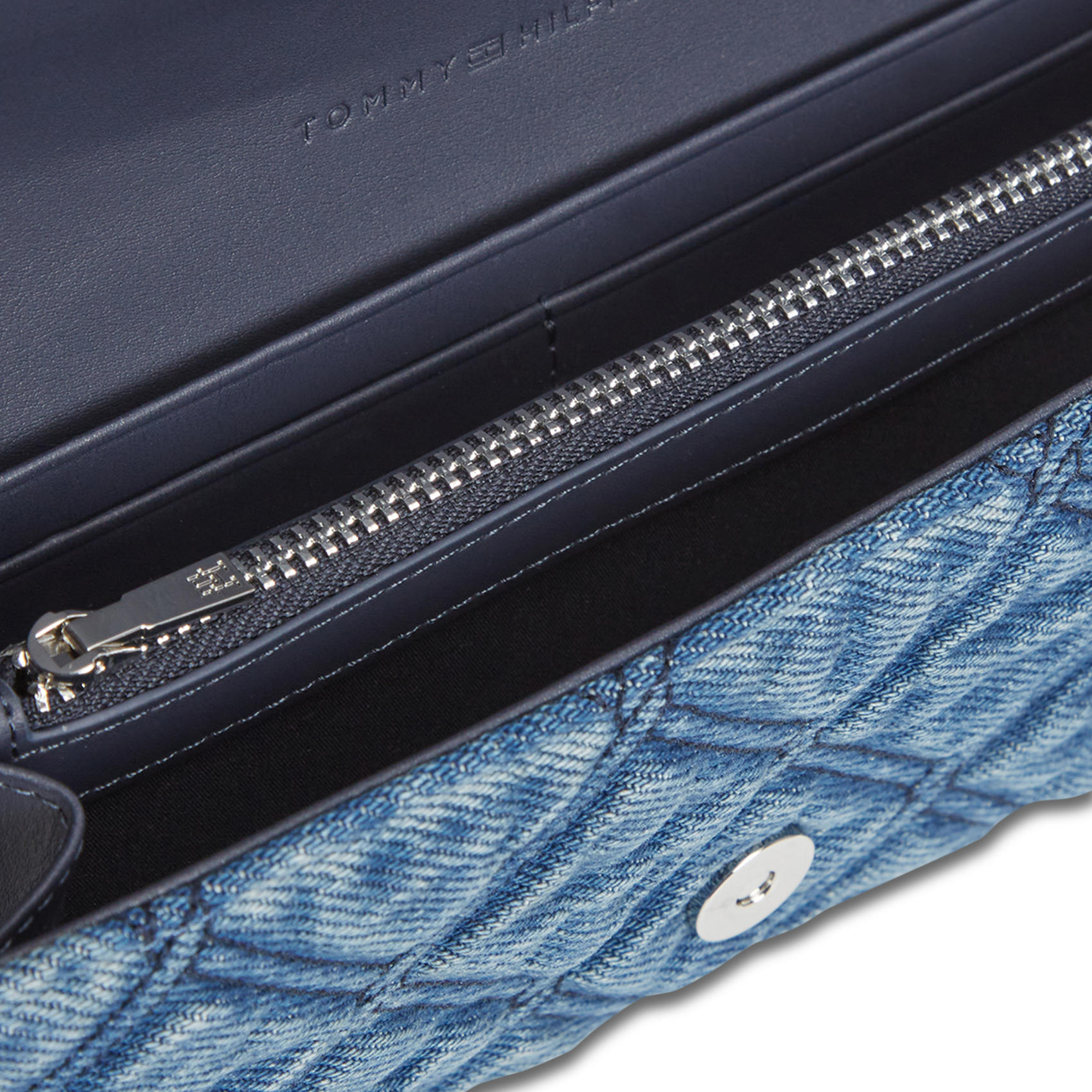 Gewatteerde denim portemonnee TOMMY HILFIGER Blauw