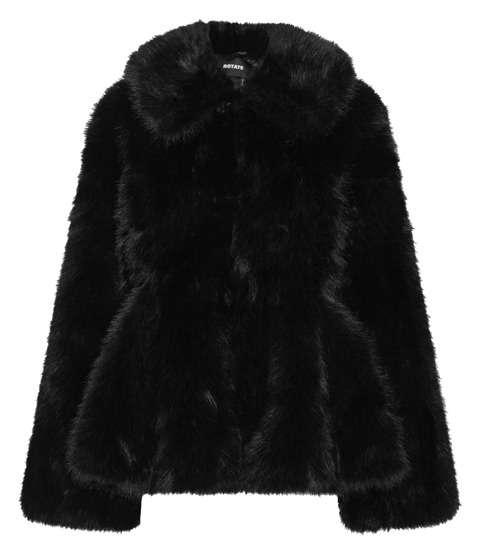 Oversized jas van synthetische bont ROTATE Zwart