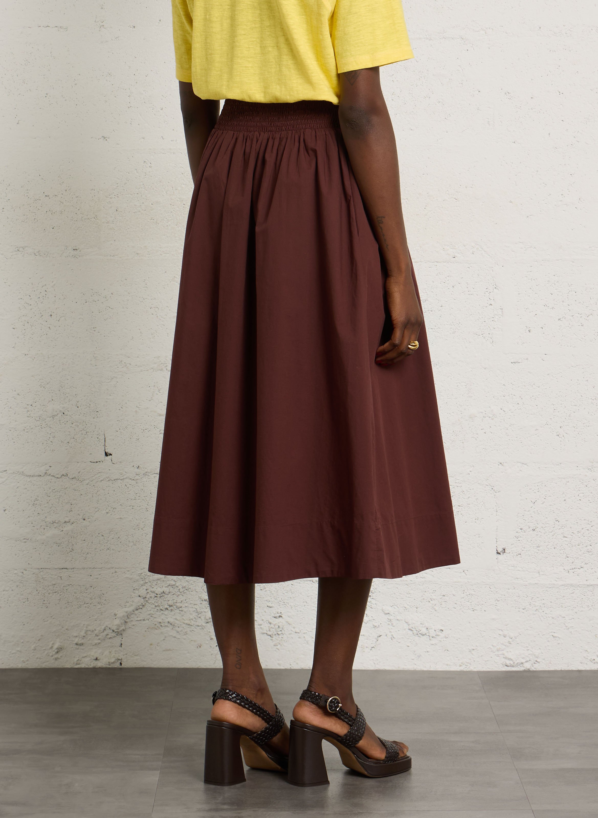 Cotton midi skirt MAISON 123 Red