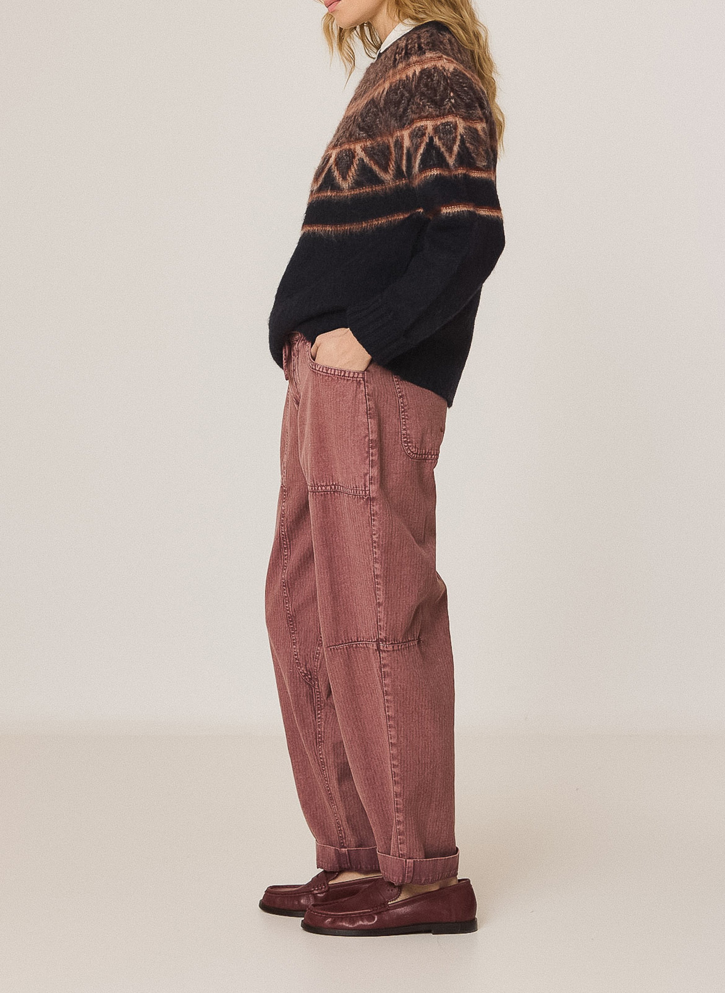 Pull droit col rond INDI & COLD Bleu