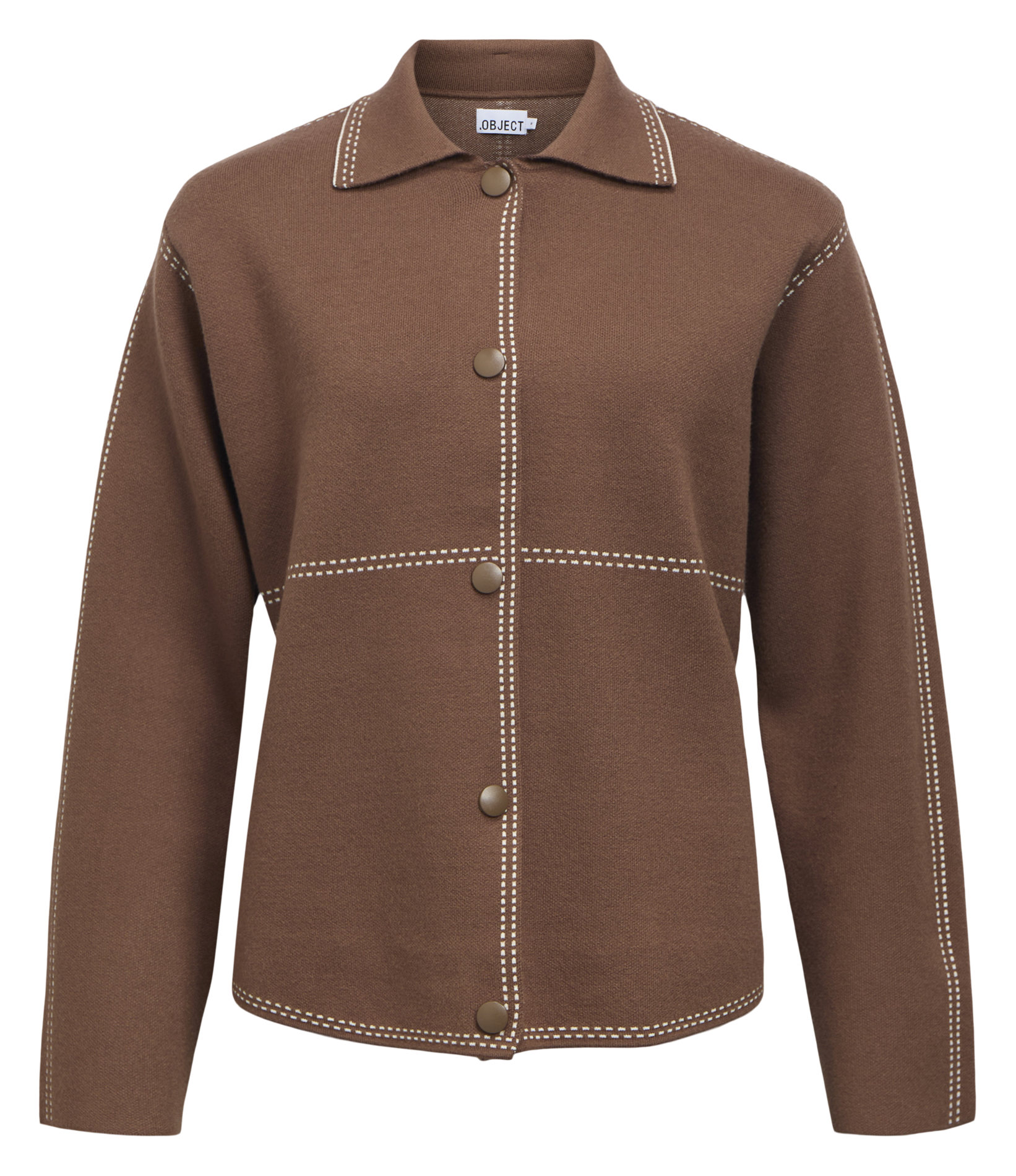 Pussy-bow shirt OBJECT Brown