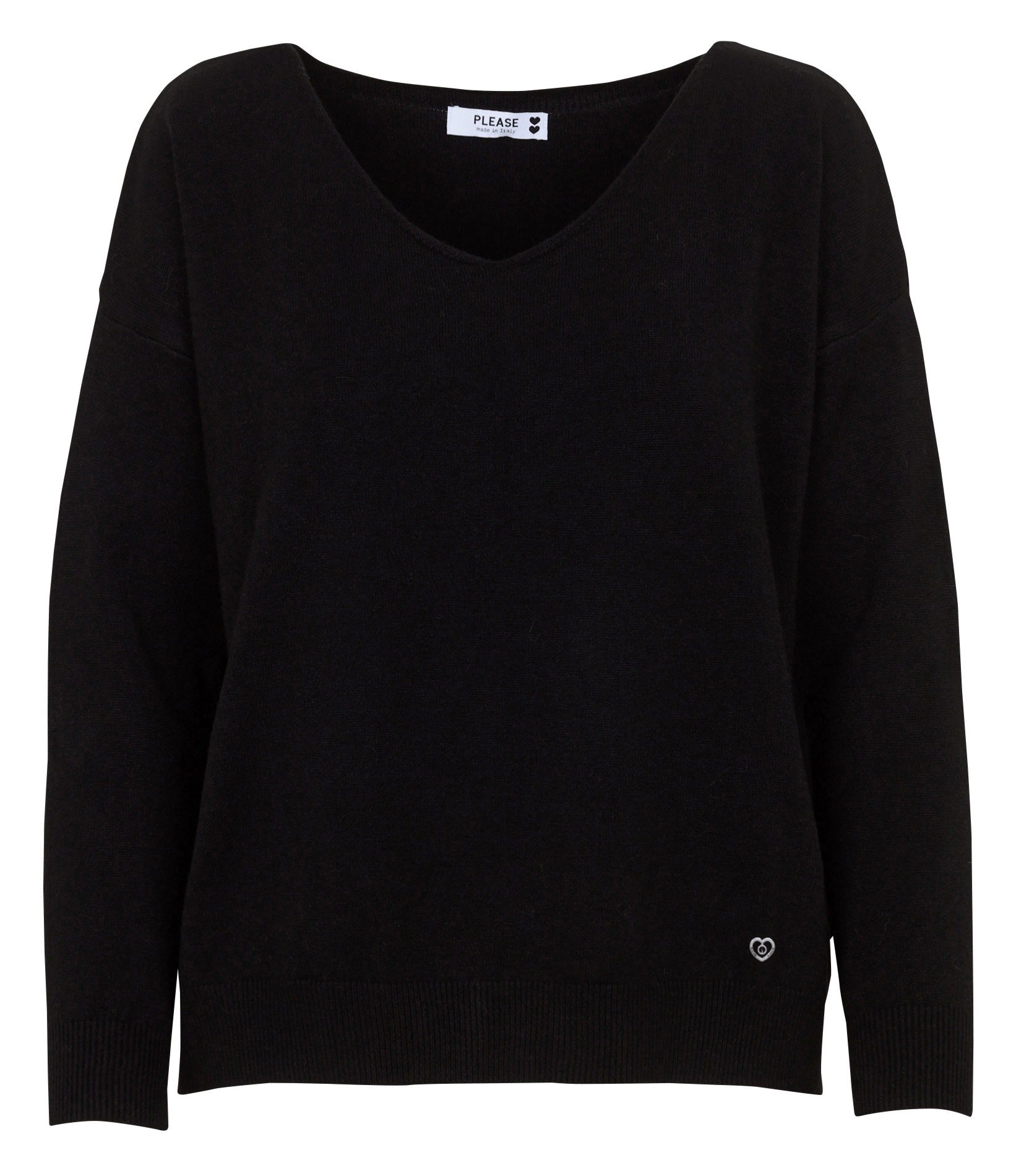 Rechte V-hals trui in effen kleur PLEASE