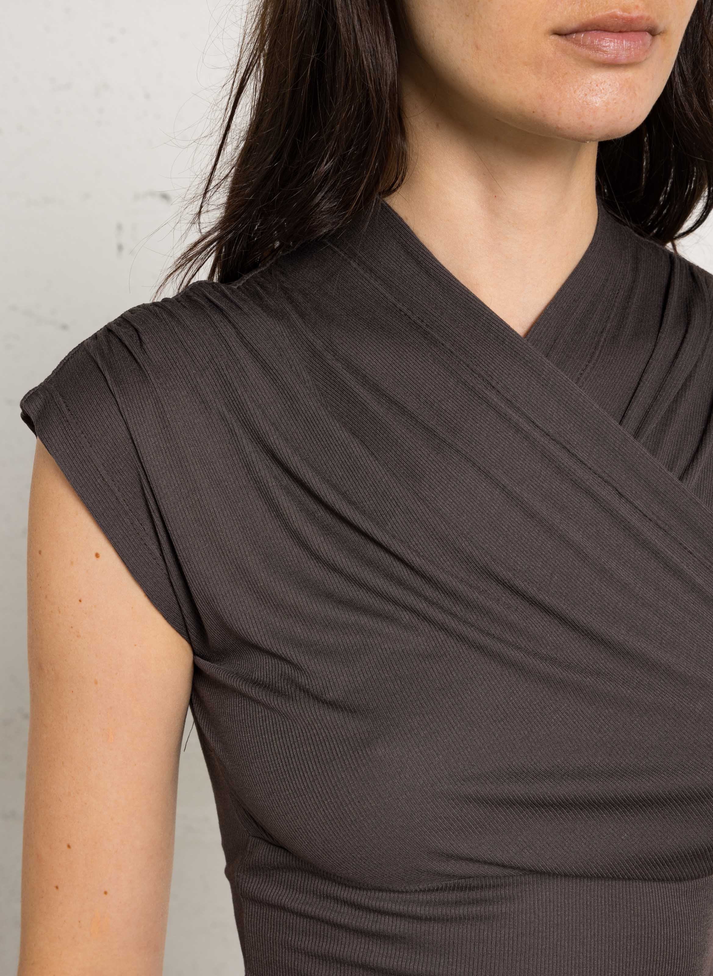 T-shirt sans manches plissé IMPERIAL Marron