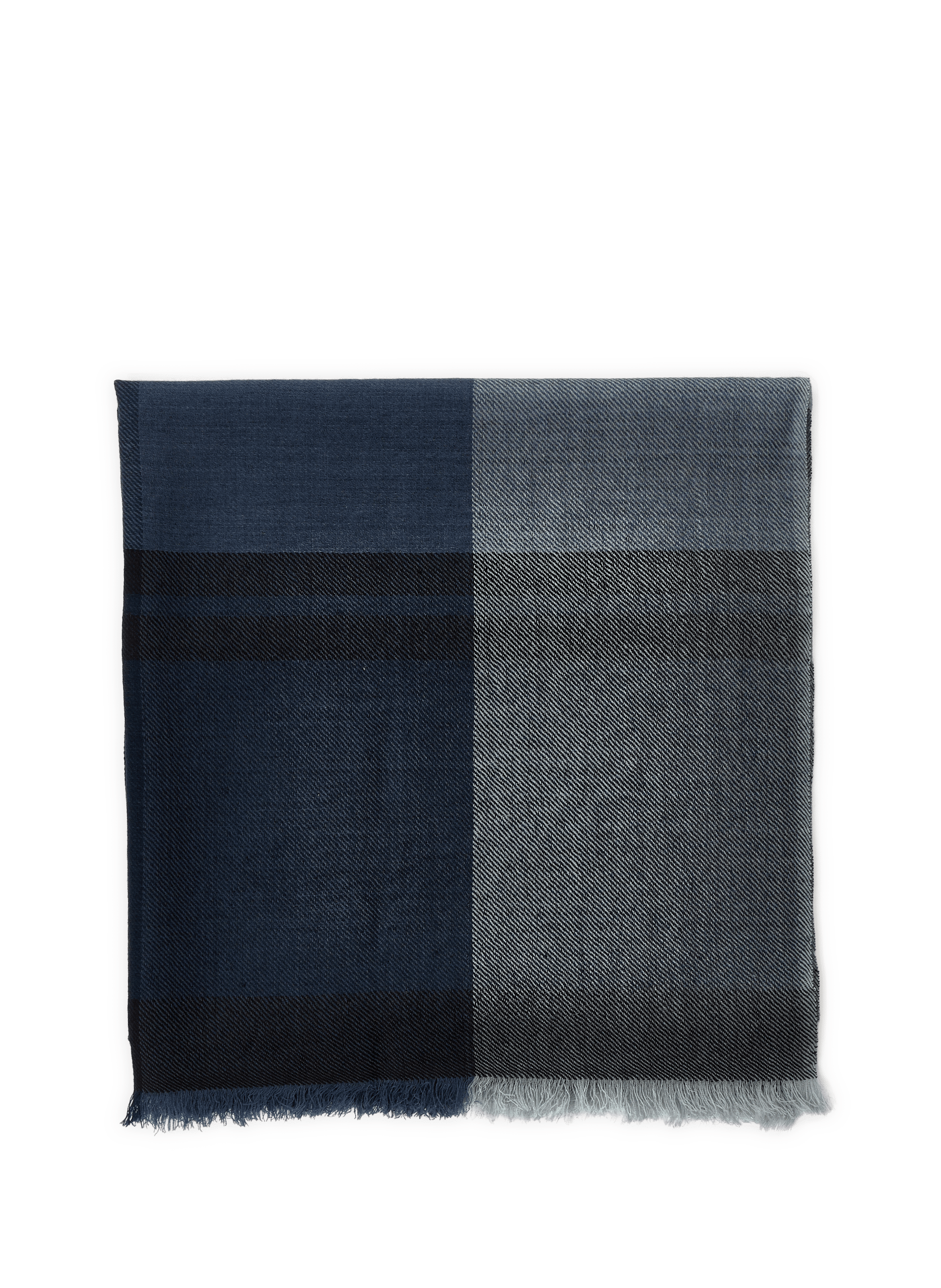 Checkered virgin wool scarf SAISON 1865 Blue