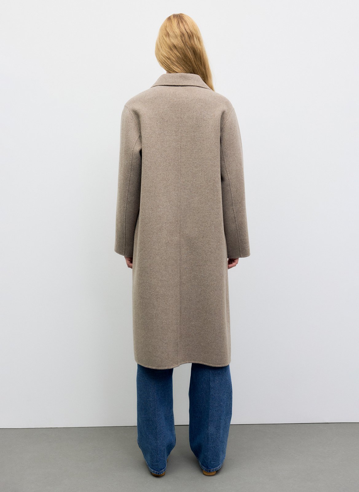 Manteau long droit col tailleur en laine mélangée GERARD DAREL Marron