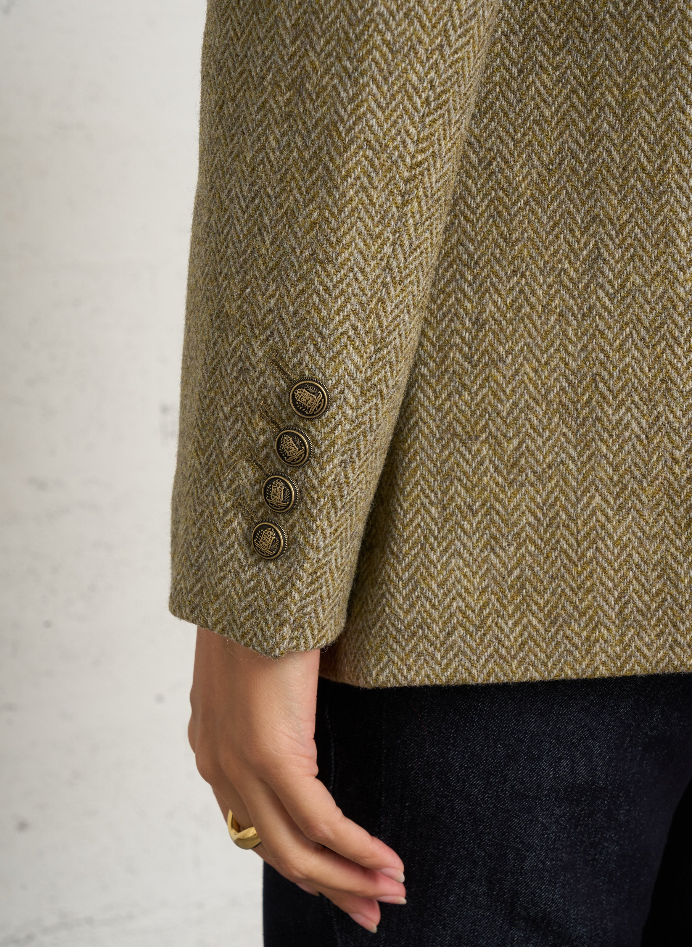 Veste blazer slim imprimé en laine MAISON 123 Vert