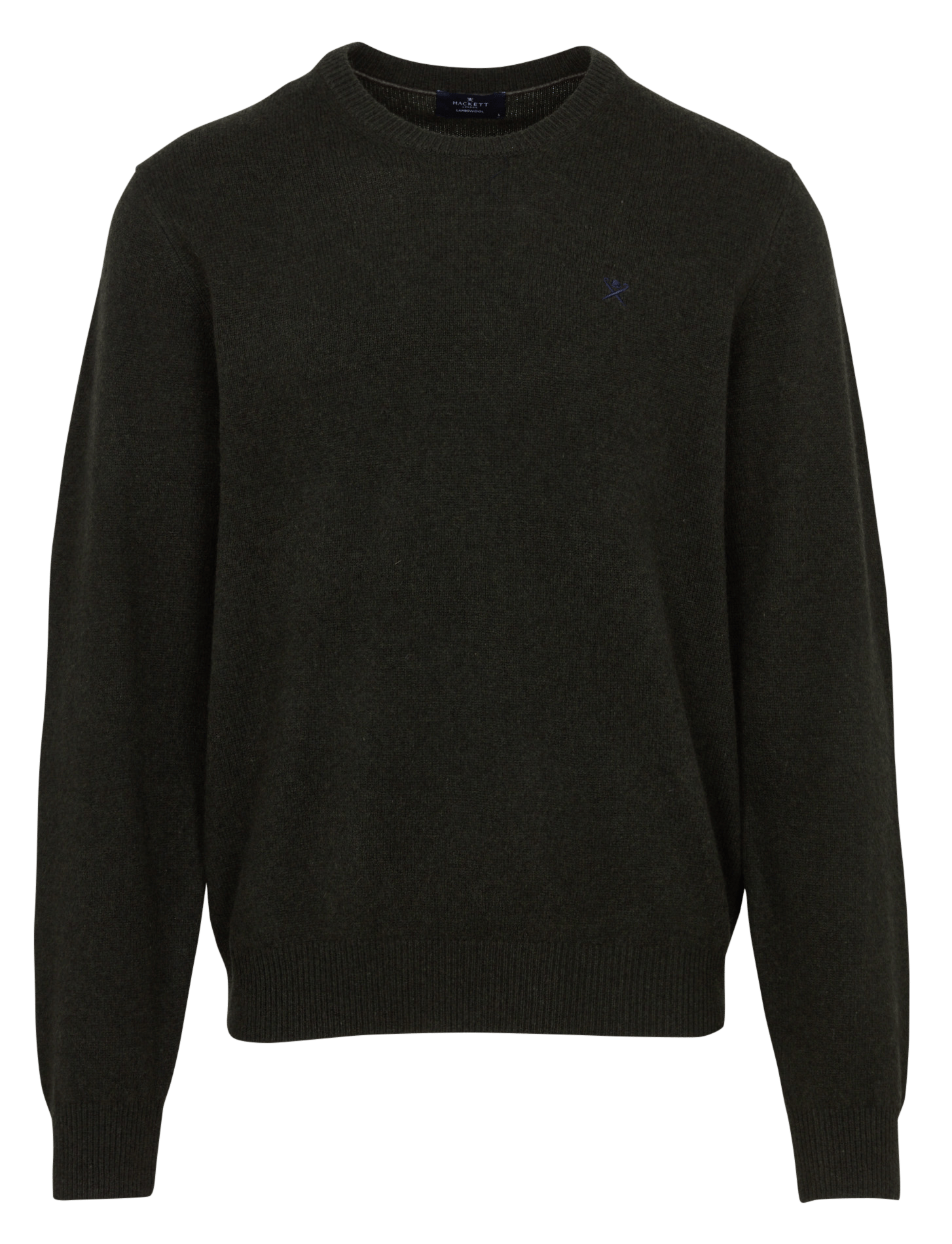 Straight round neck wool sweater with embroidery HACKETT