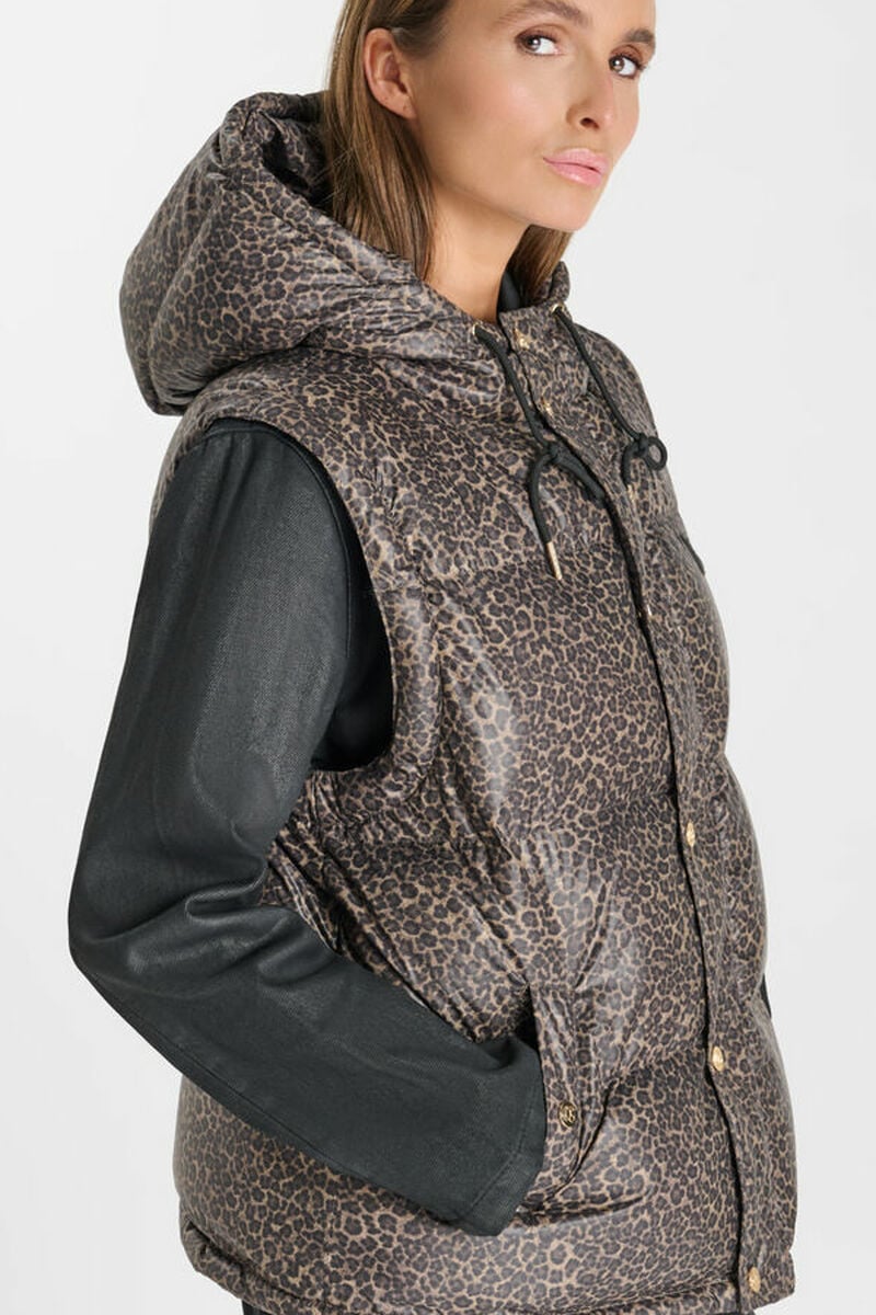 Padded jacket with hood LE TEMPS DES CERISES Brown