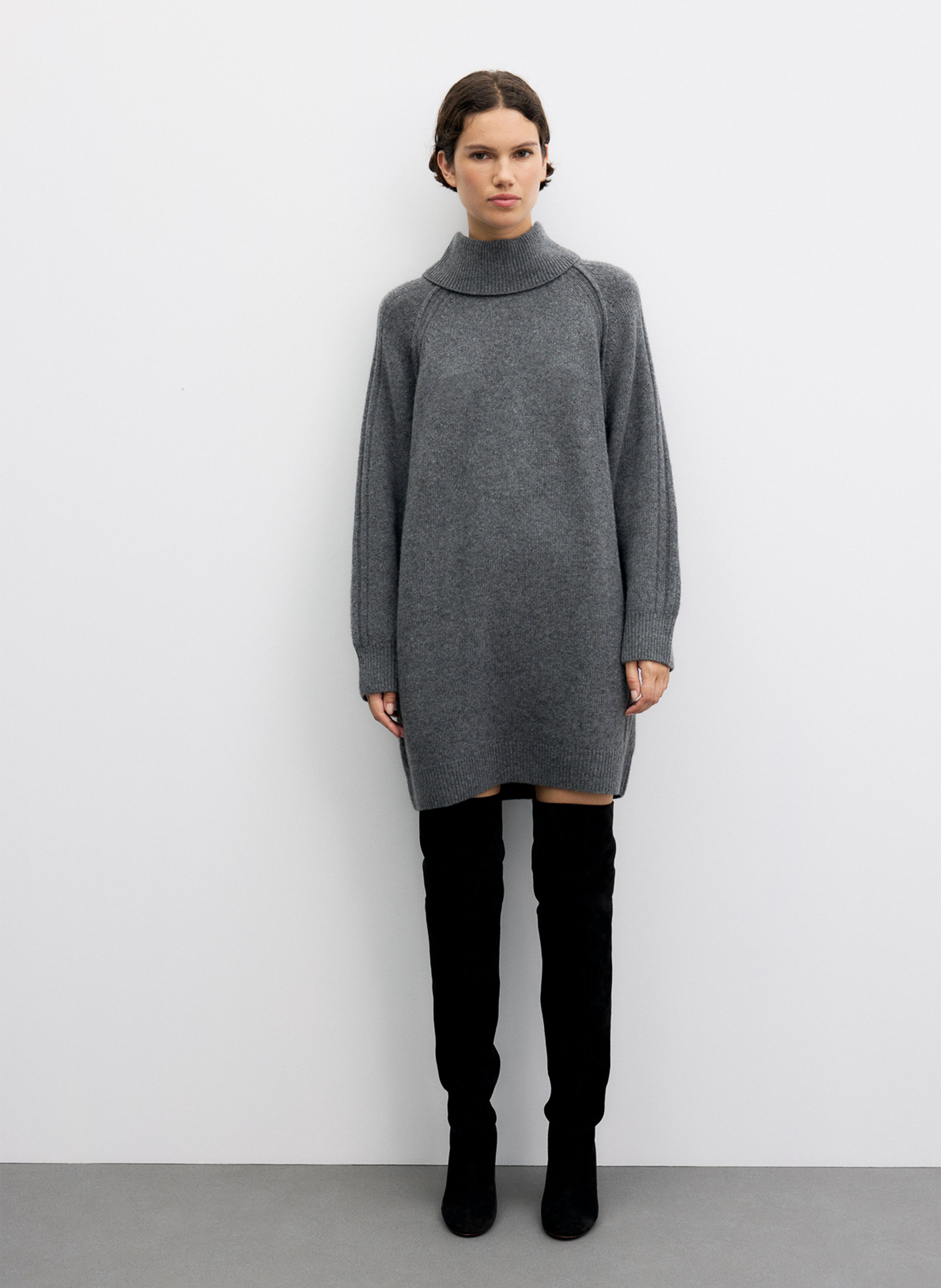 Wool and cashmere turtleneck dress GERARD DAREL Grey