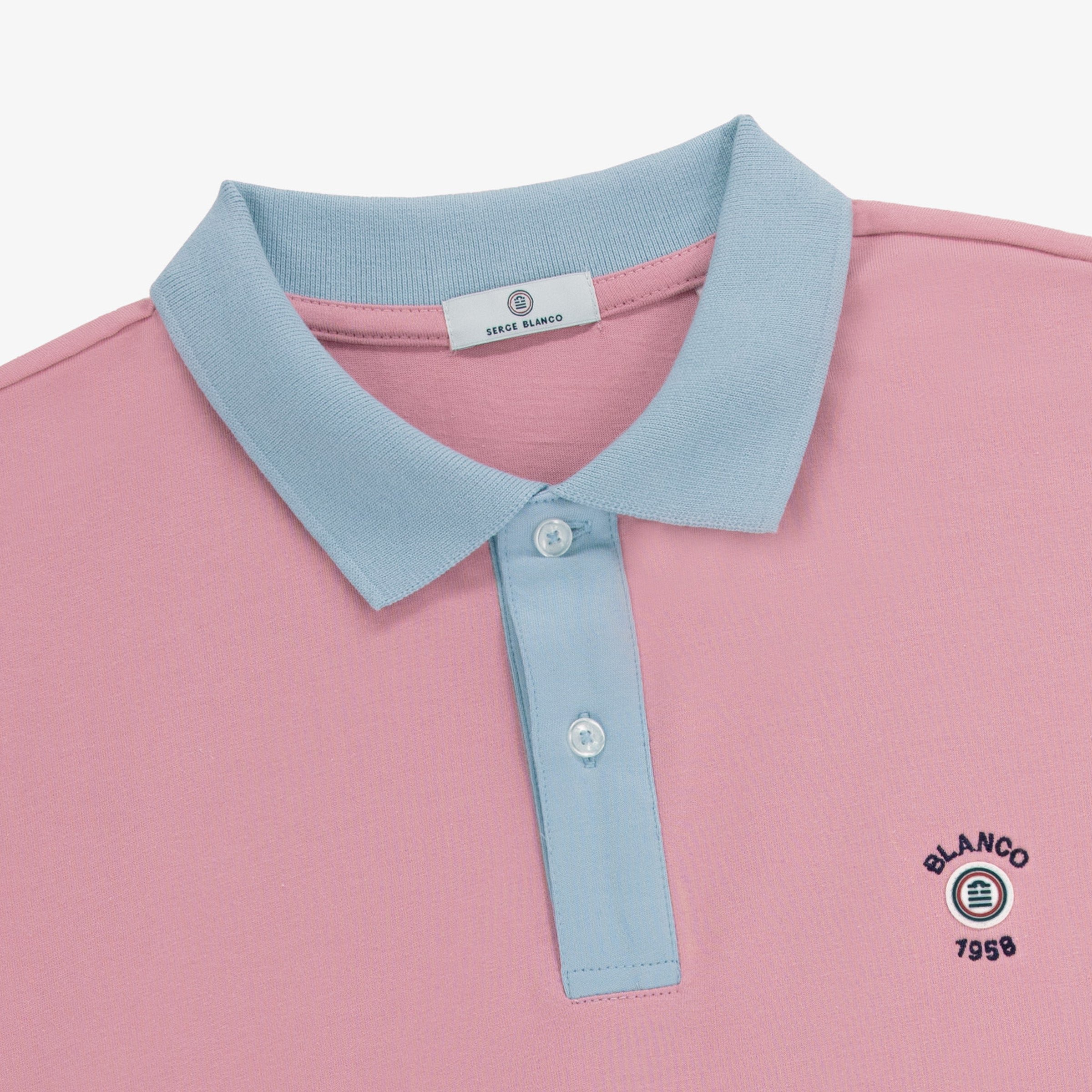 Short-sleeved piqué polo shirt SERGE BLANCO Pink