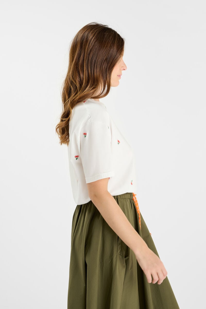 Round-neck T-shirt LE TEMPS DES CERISES White