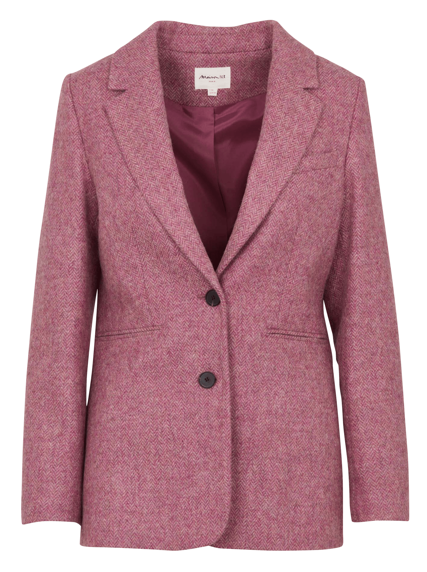 Straight wool blend blazer coat MAISON 123 Pink