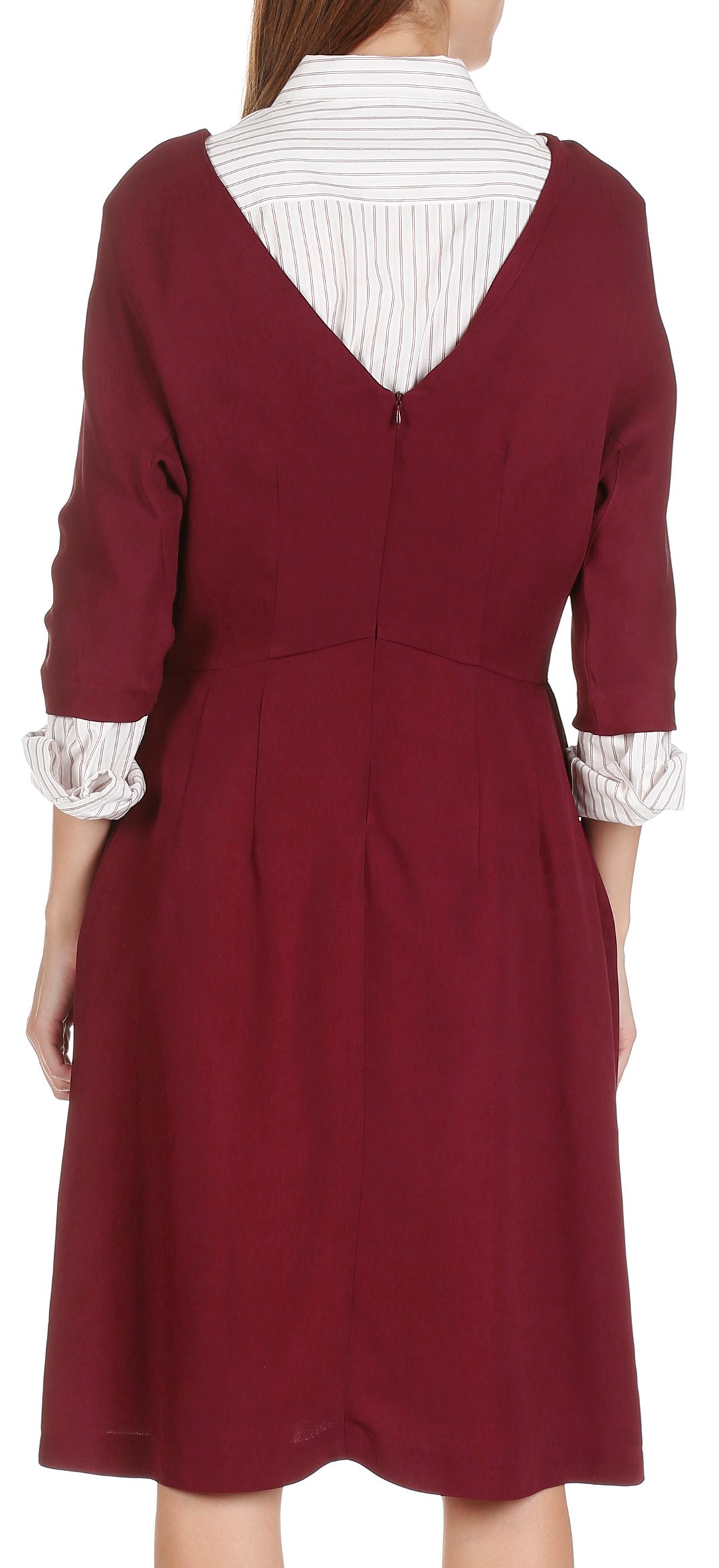 Robe midi cintrée et décolletée dos MOMONI Rouge