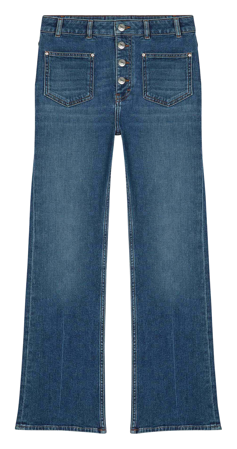 Straight-fit jeans van katoenmix MAJE Blauw