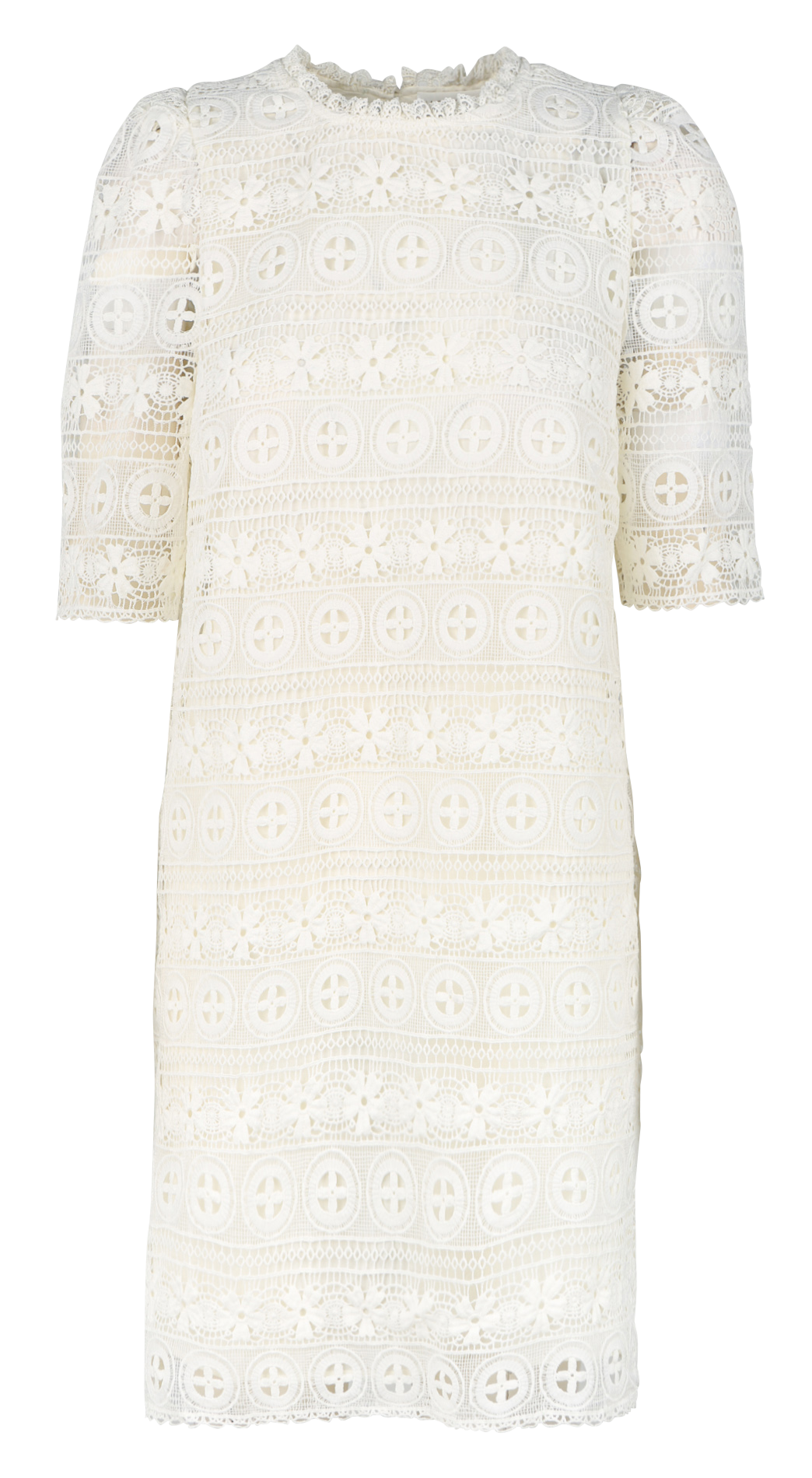 Korte, rechte jurk met ronde hals LA PETITE ETOILE Wit