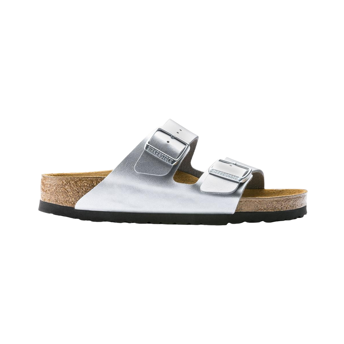 Faux leather sandals BIRKENSTOCK Silver