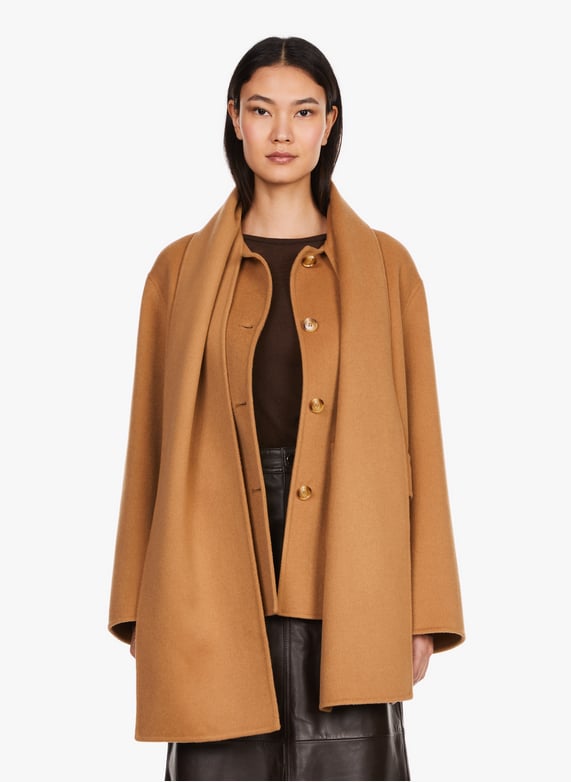 Wool blend Round neck Coat Marron Saison 1865 Women SACHA MARRON MARRON Place des Tendances United Kingdom