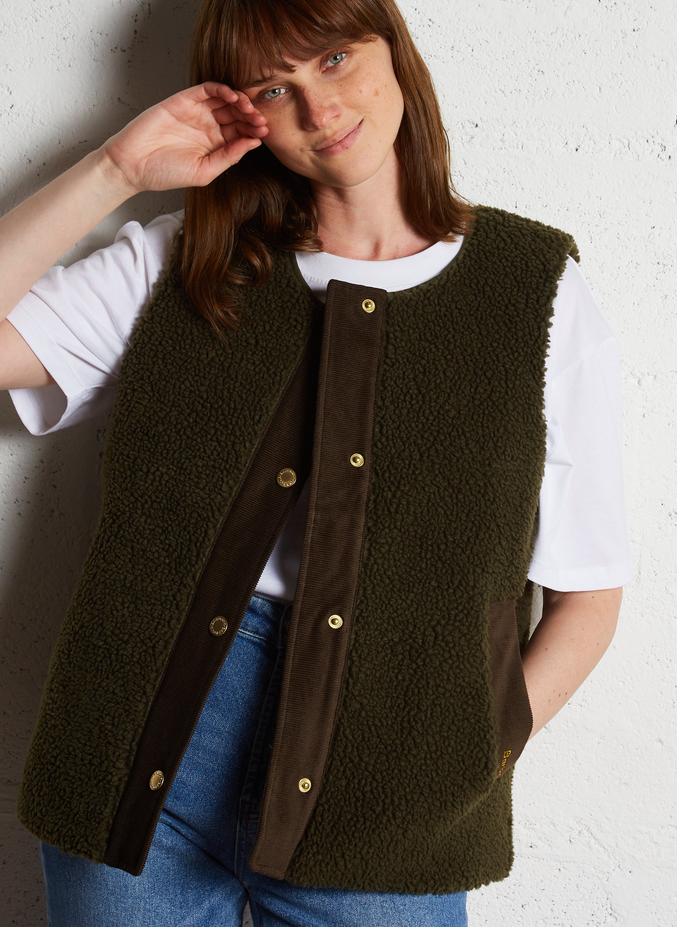 Ronde hals teddy bontvest BARBOUR