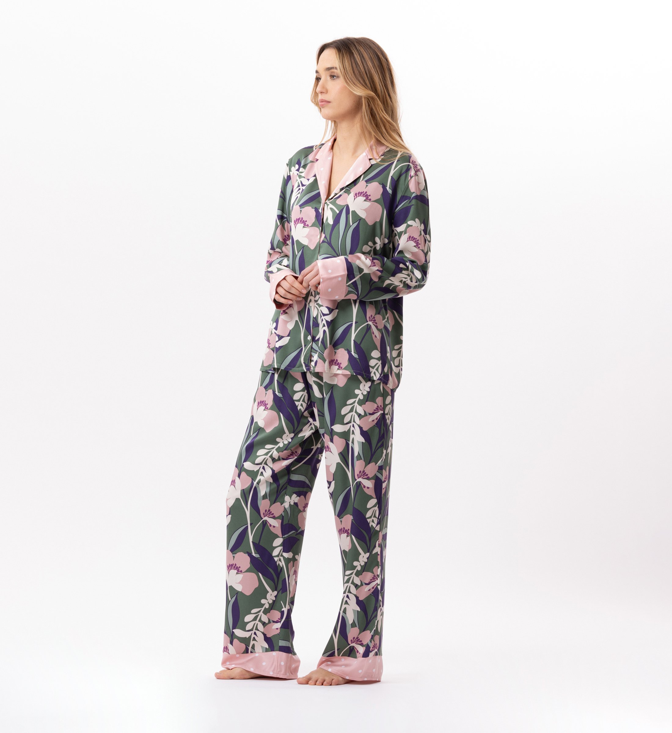 Buttoned viscose pyjama LE CHAT Multicolored