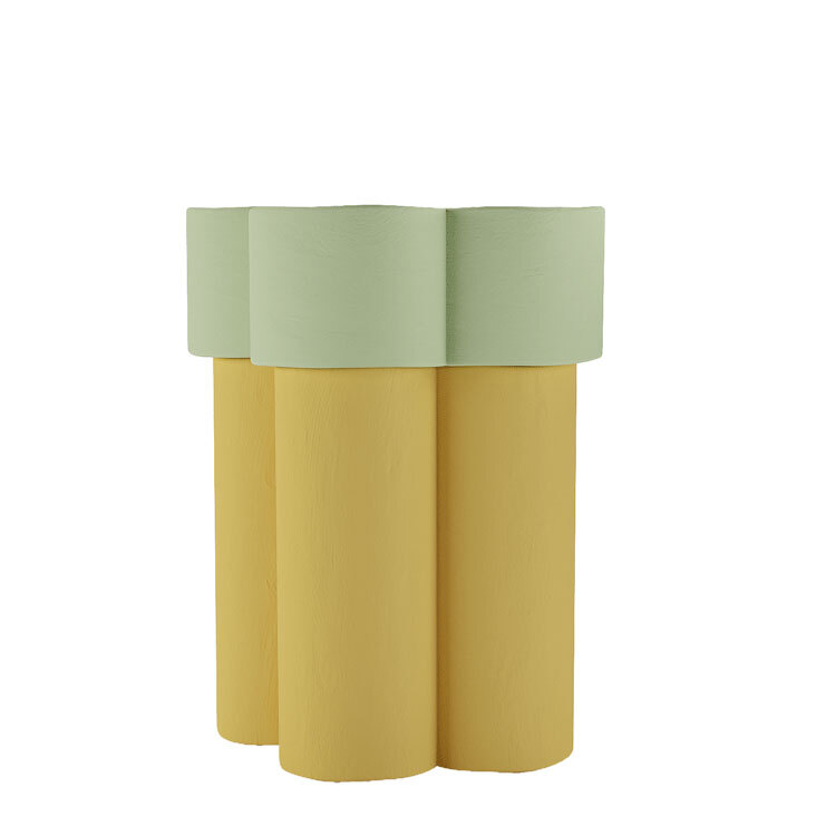 Flower-shaped side table in magnesia POTIRON PARIS Green