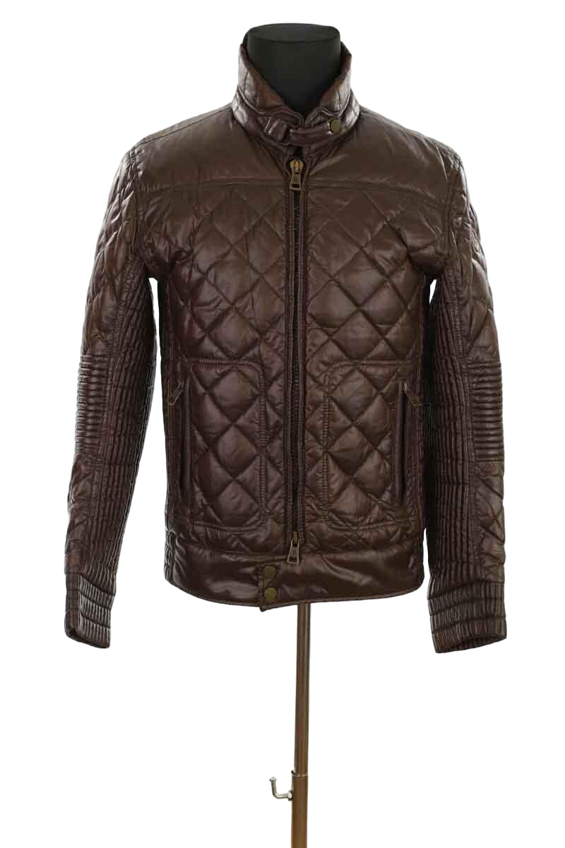 Lightweight quilted padded jacket with high neck MONCLER - Seconde Main Brown