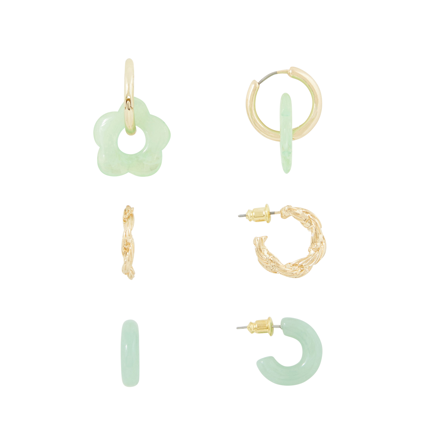 Set of hoop earrings AU PRINTEMPS PARIS Green