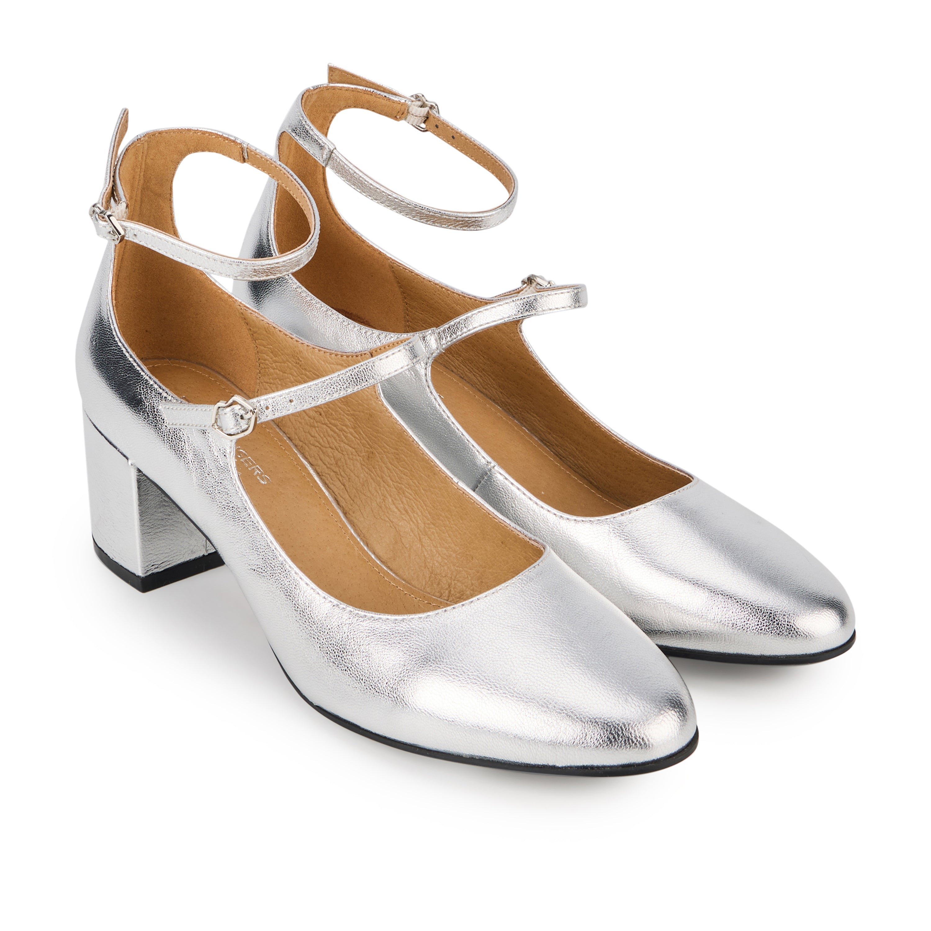 Leather Mary Janes BONS BAISERS PARIS Silver