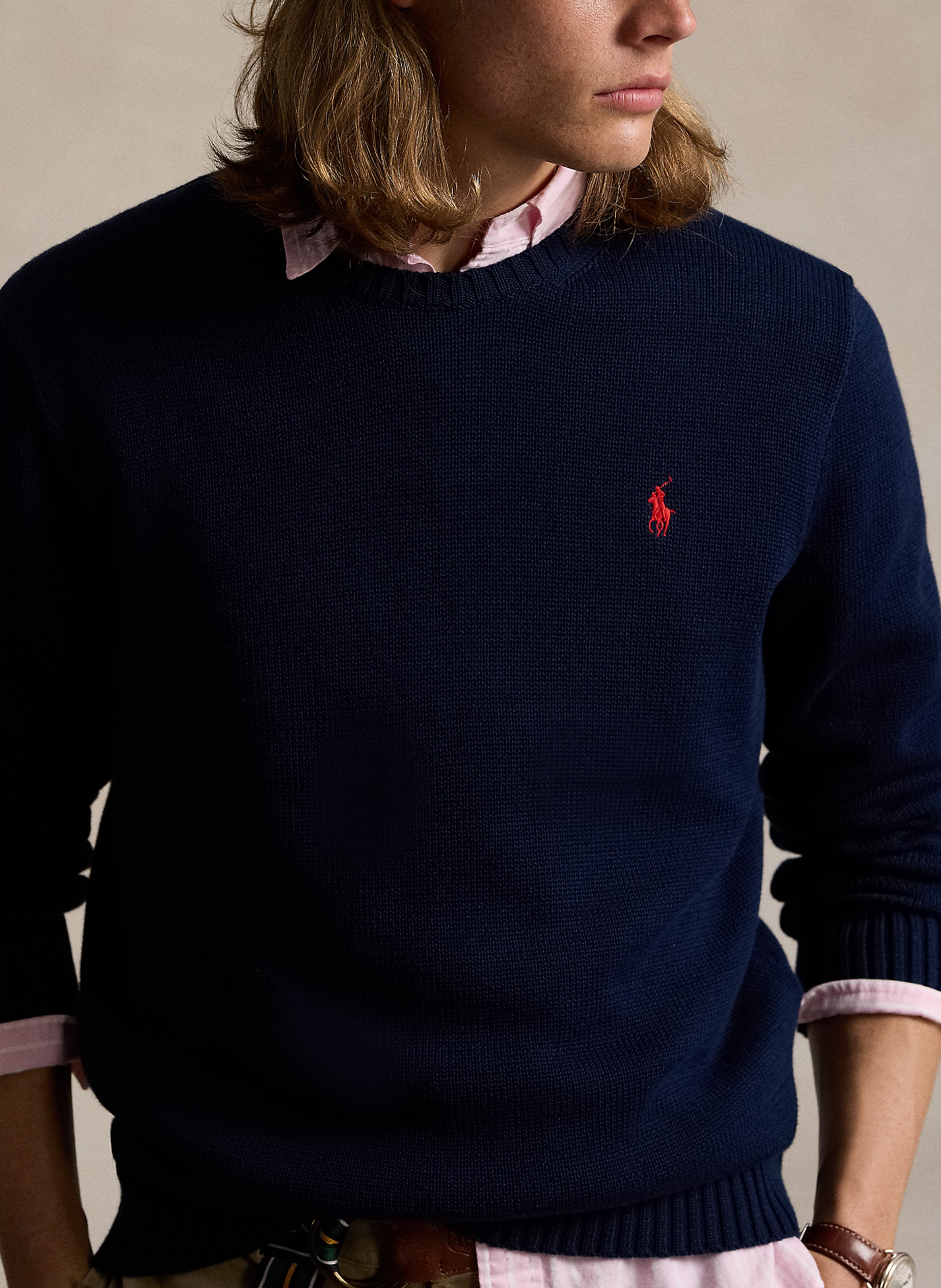 Round-neck cotton sweater POLO RALPH LAUREN Blue