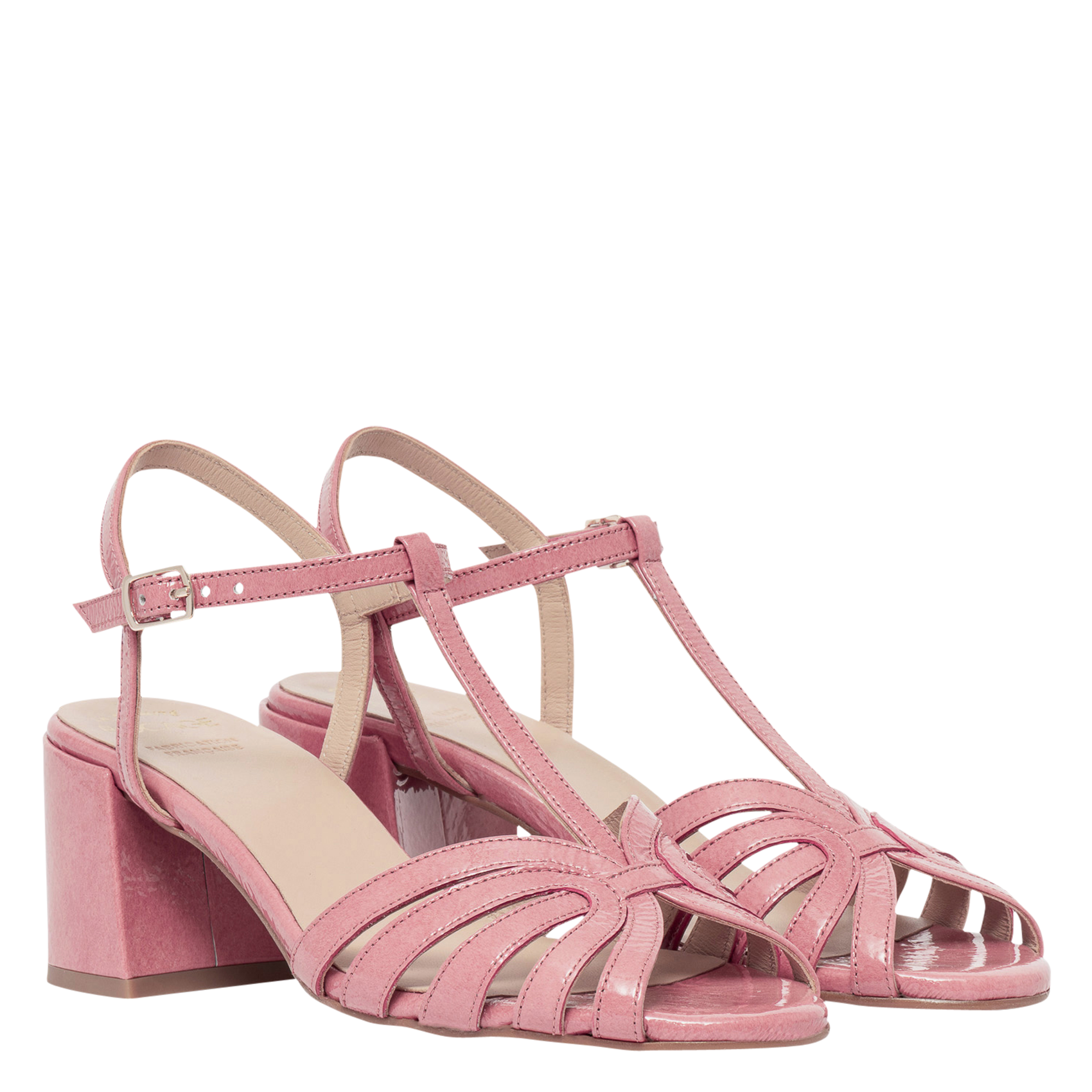 Flat leather mules BOCAGE Pink