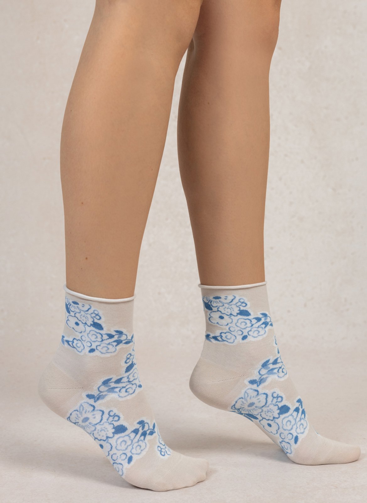 Printed cotton-blend socks BLEUFORET Beige