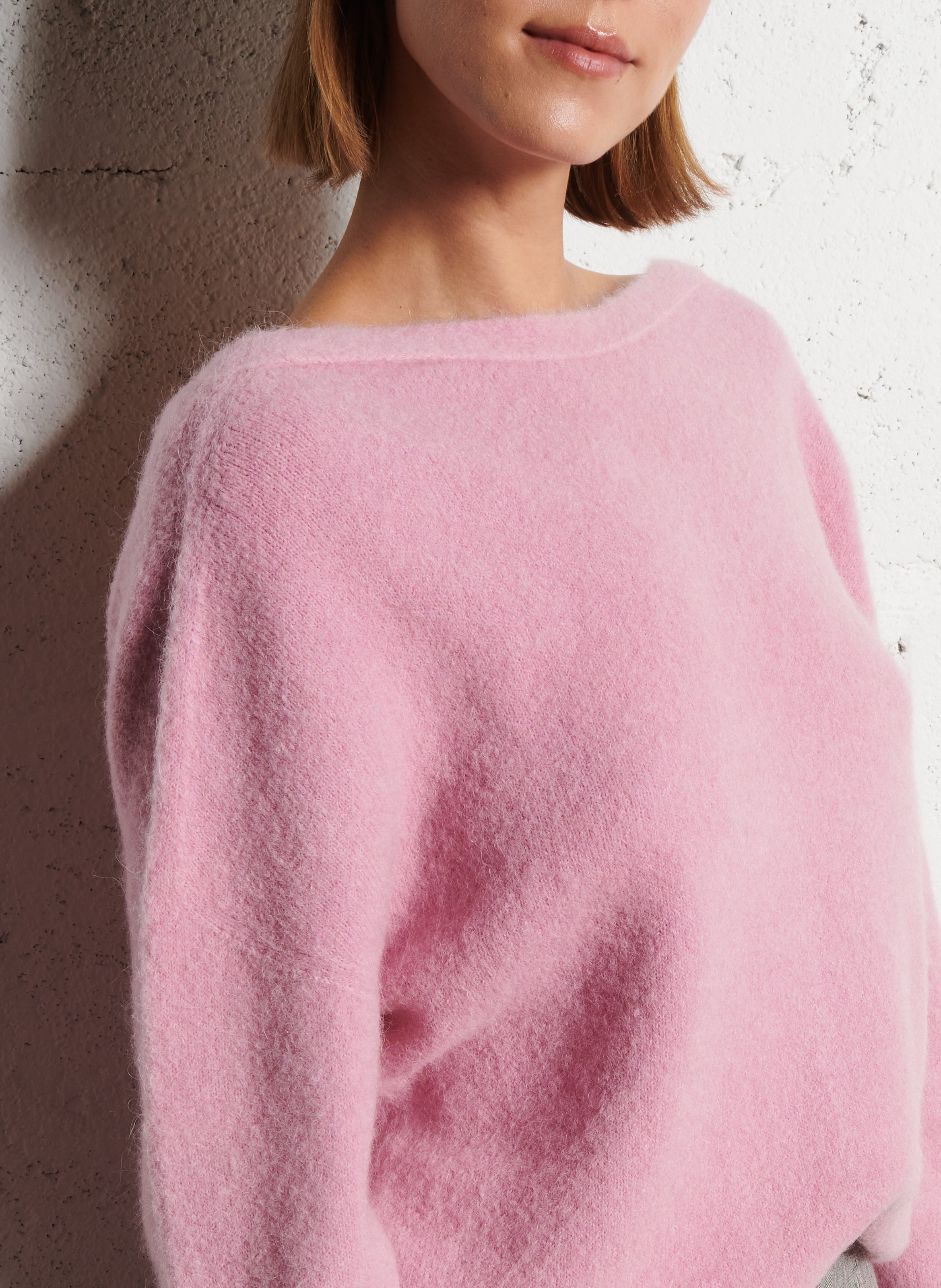 V-neck Wool Blend Vest with Front and Back Panels IKKS Pink