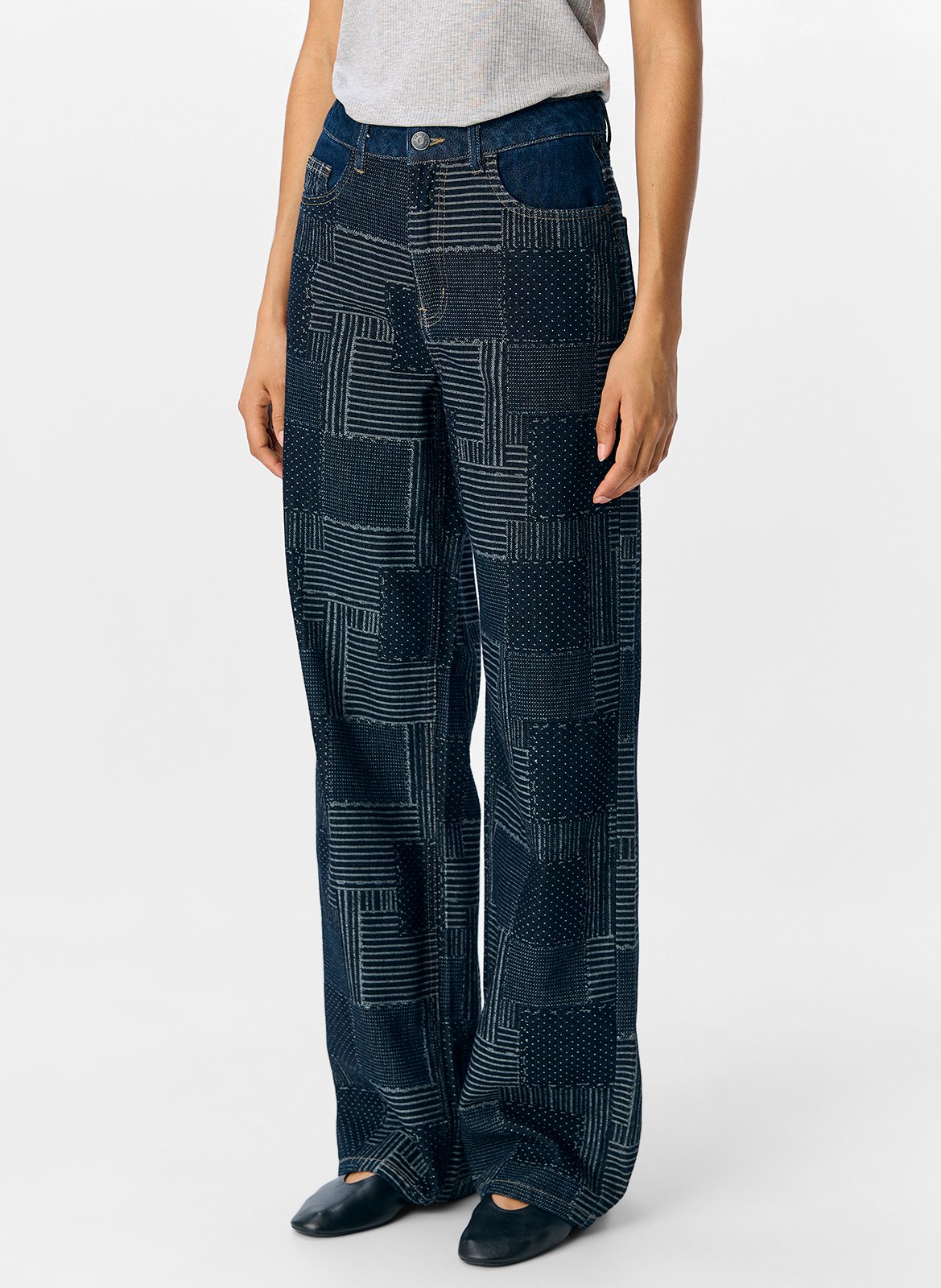 Grote katoenen jeans OBJECT Blauw