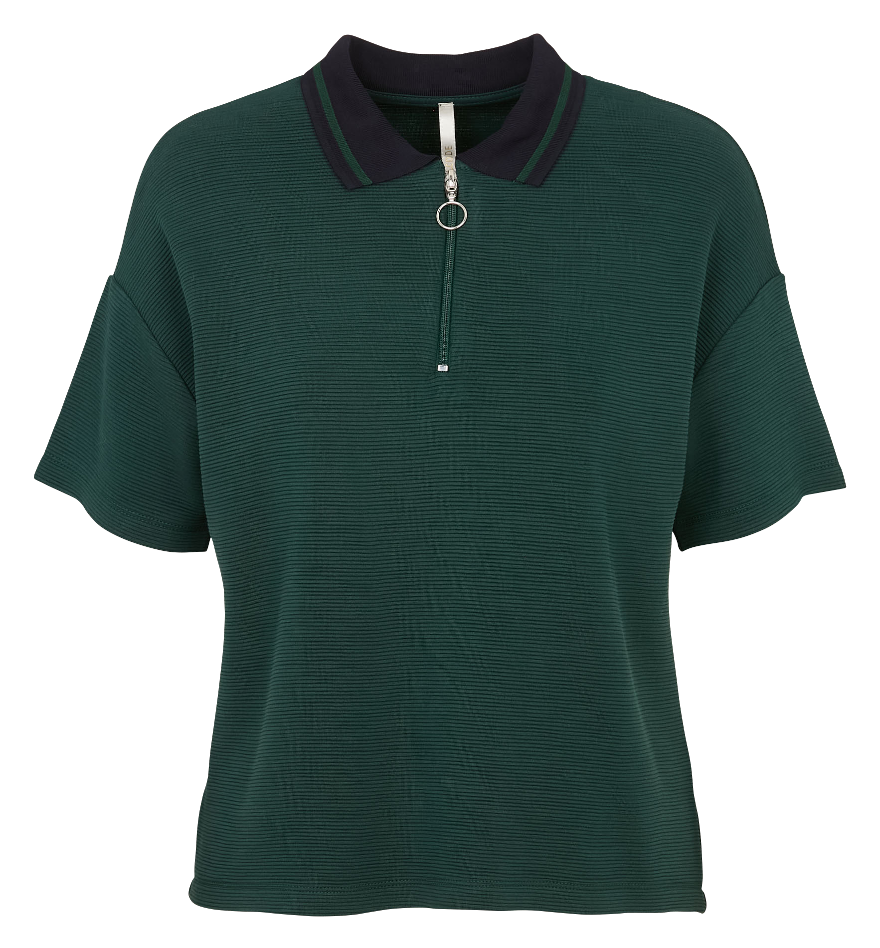 Top with polo shirt collar I CODE Green