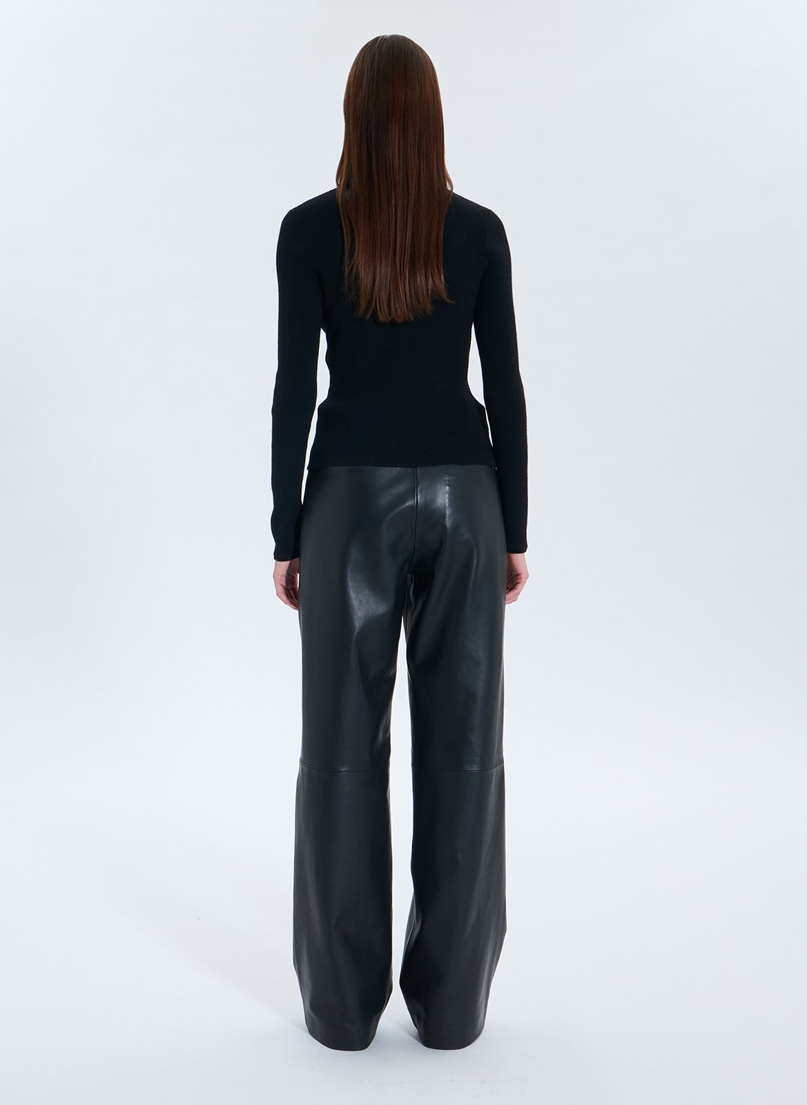 Fitted V-neck ribbed knit vest ZAPA Black