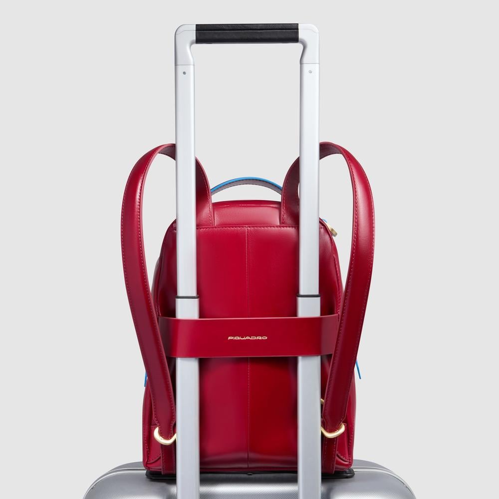Leather backpack PIQUADRO Red