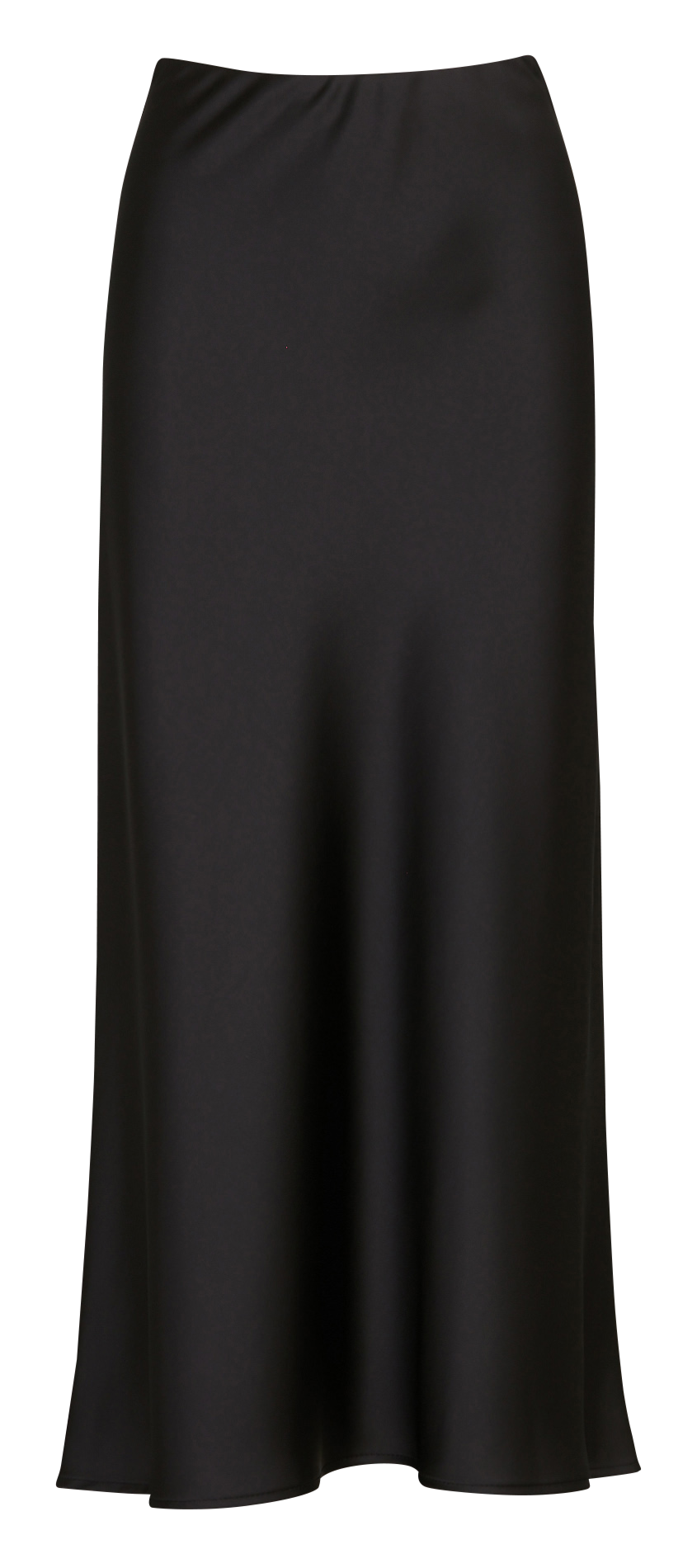 Flowy long satin skirt IMPERIAL Black