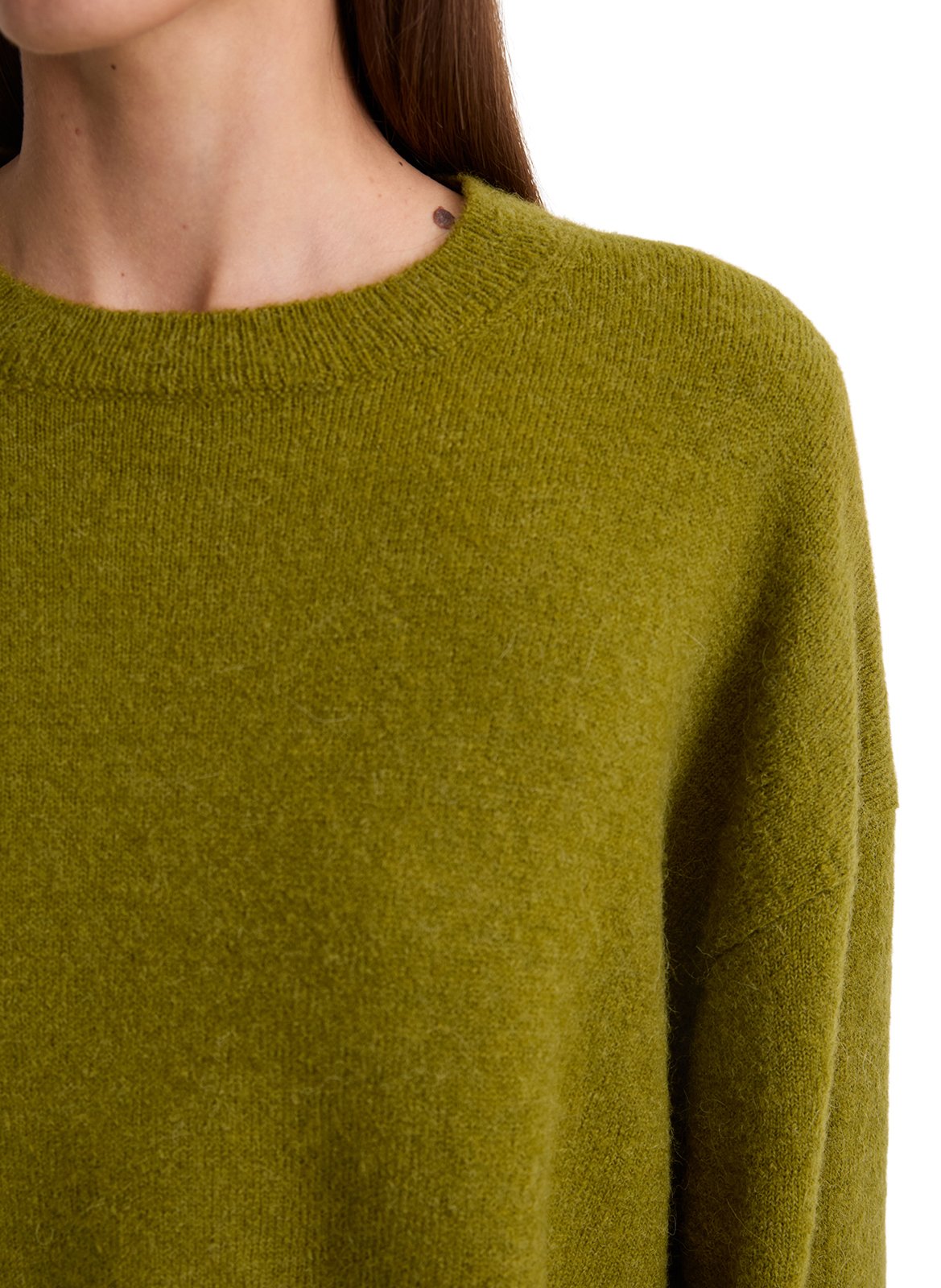 Jersey oversize de punto con cuello redondo MARC O'POLO Caqui