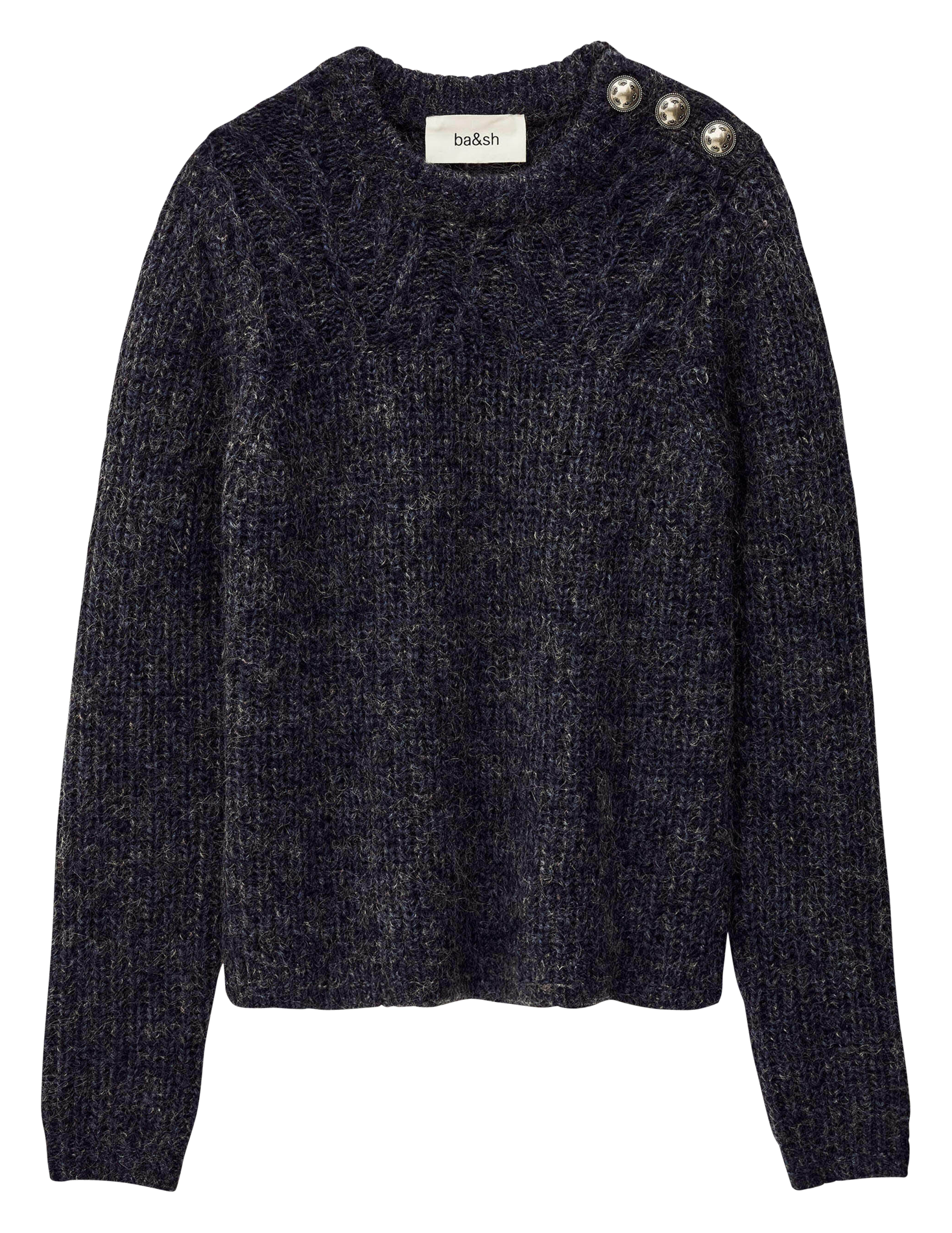 Pull ample uni en laine mélangée BA&SH Bleu